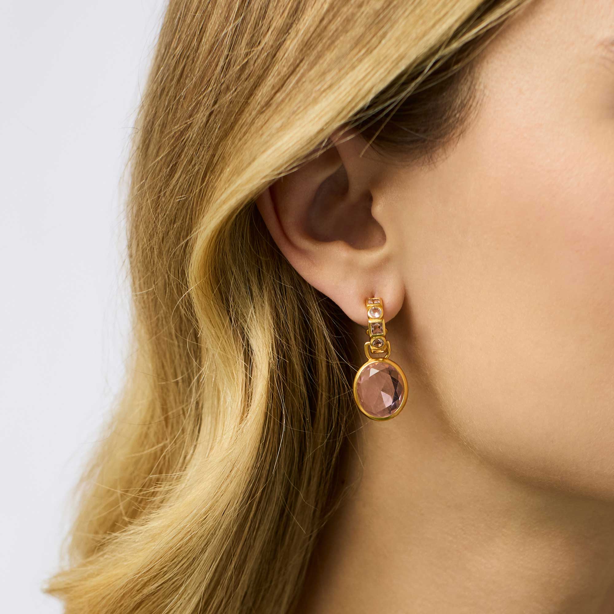 Jolie Hoop & Charm Earring Multi Stone