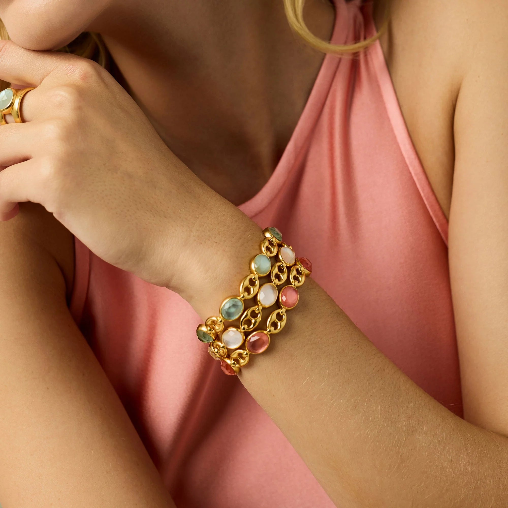 Laguna Stone Bracelet Iridescent Melon