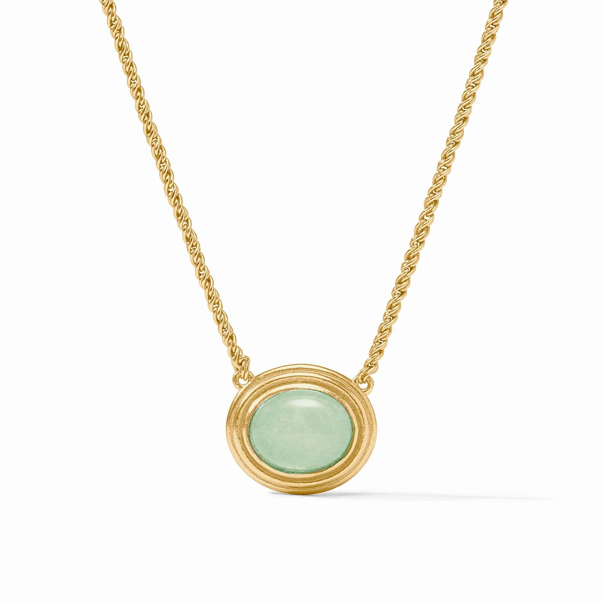 Portofino Solitaire Necklace Aqua Jade