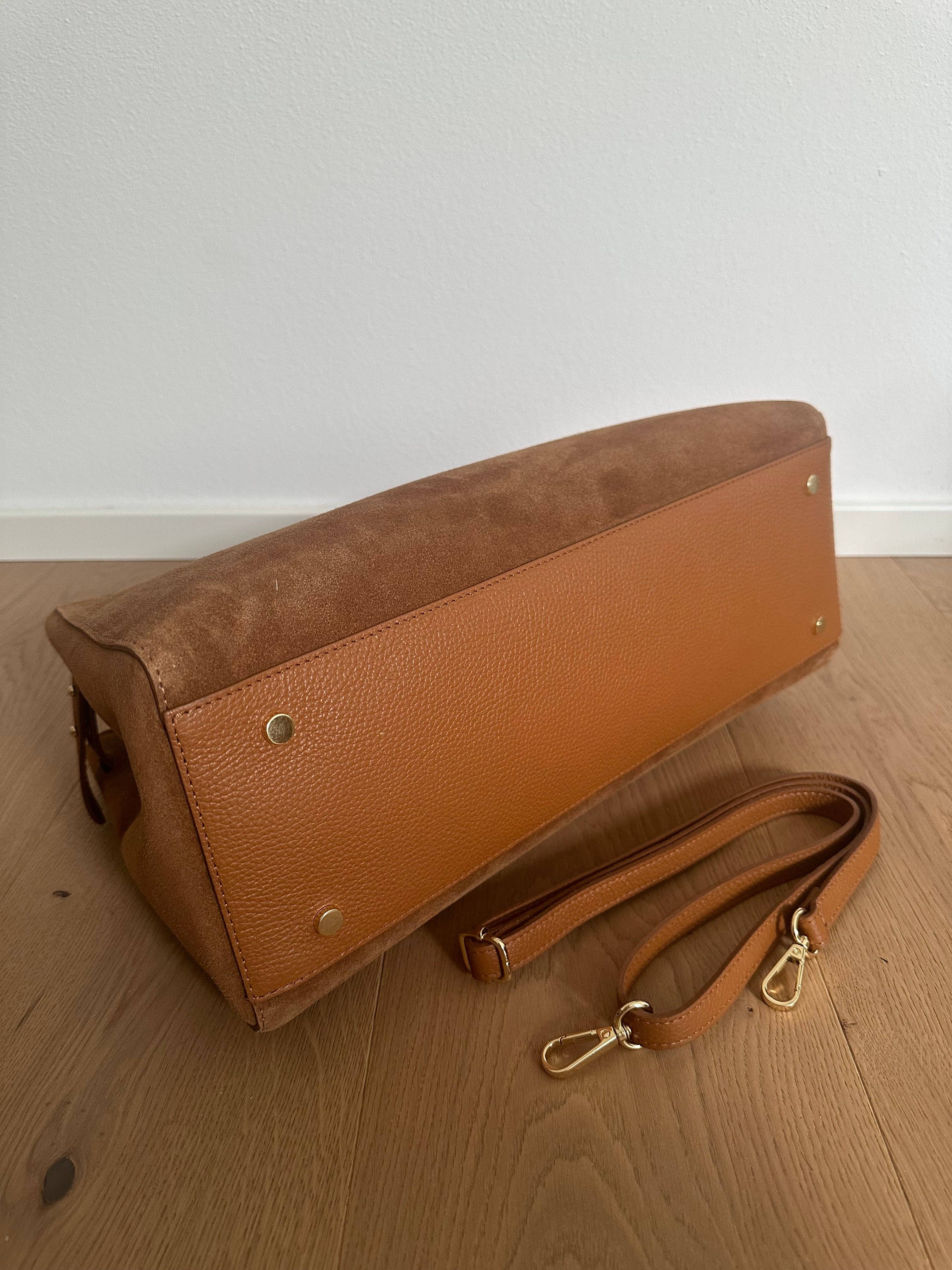 Léonie Large Handbag in Genuine Suede