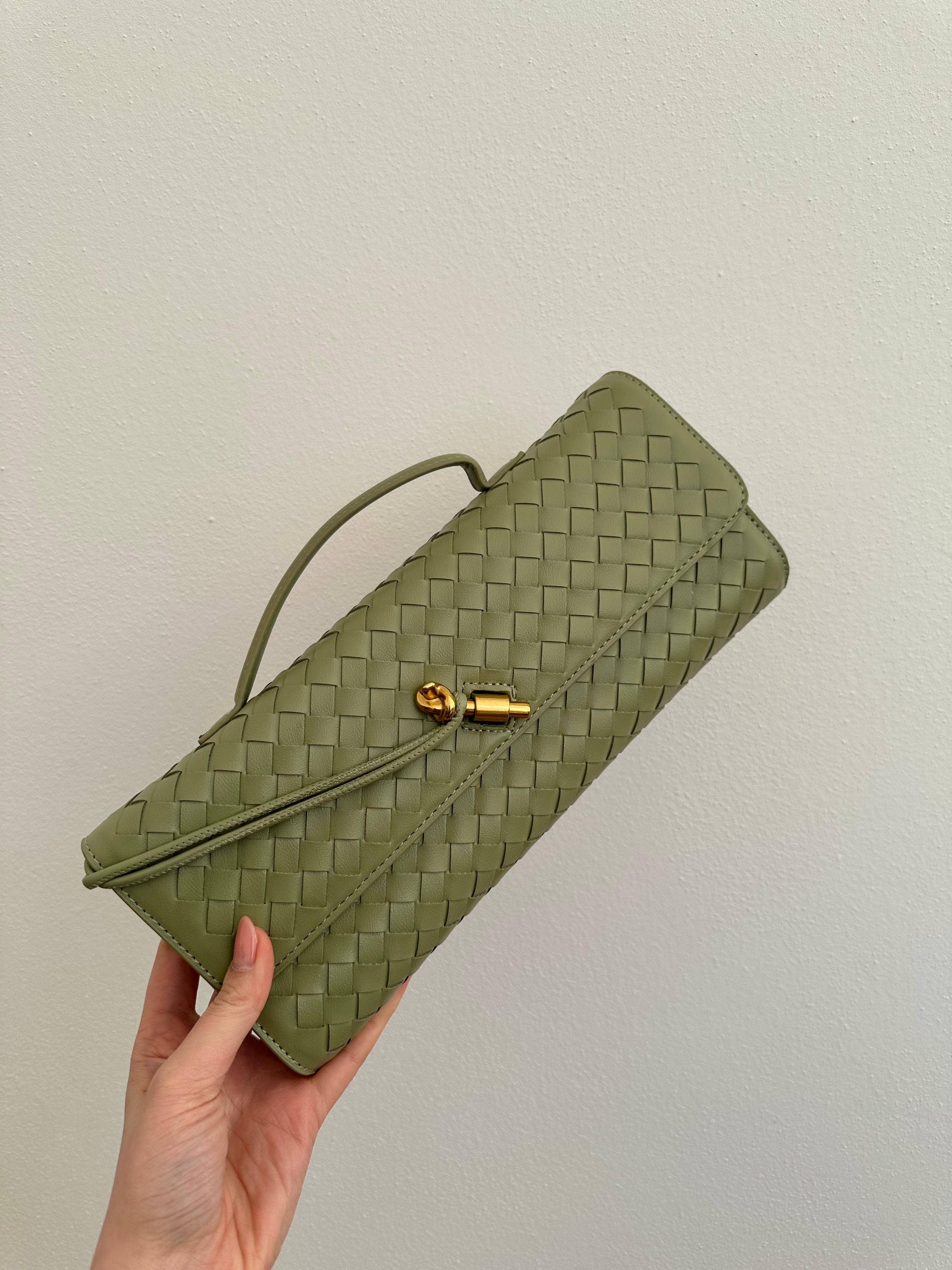Bianca Woven Clutch in Genuine Leather