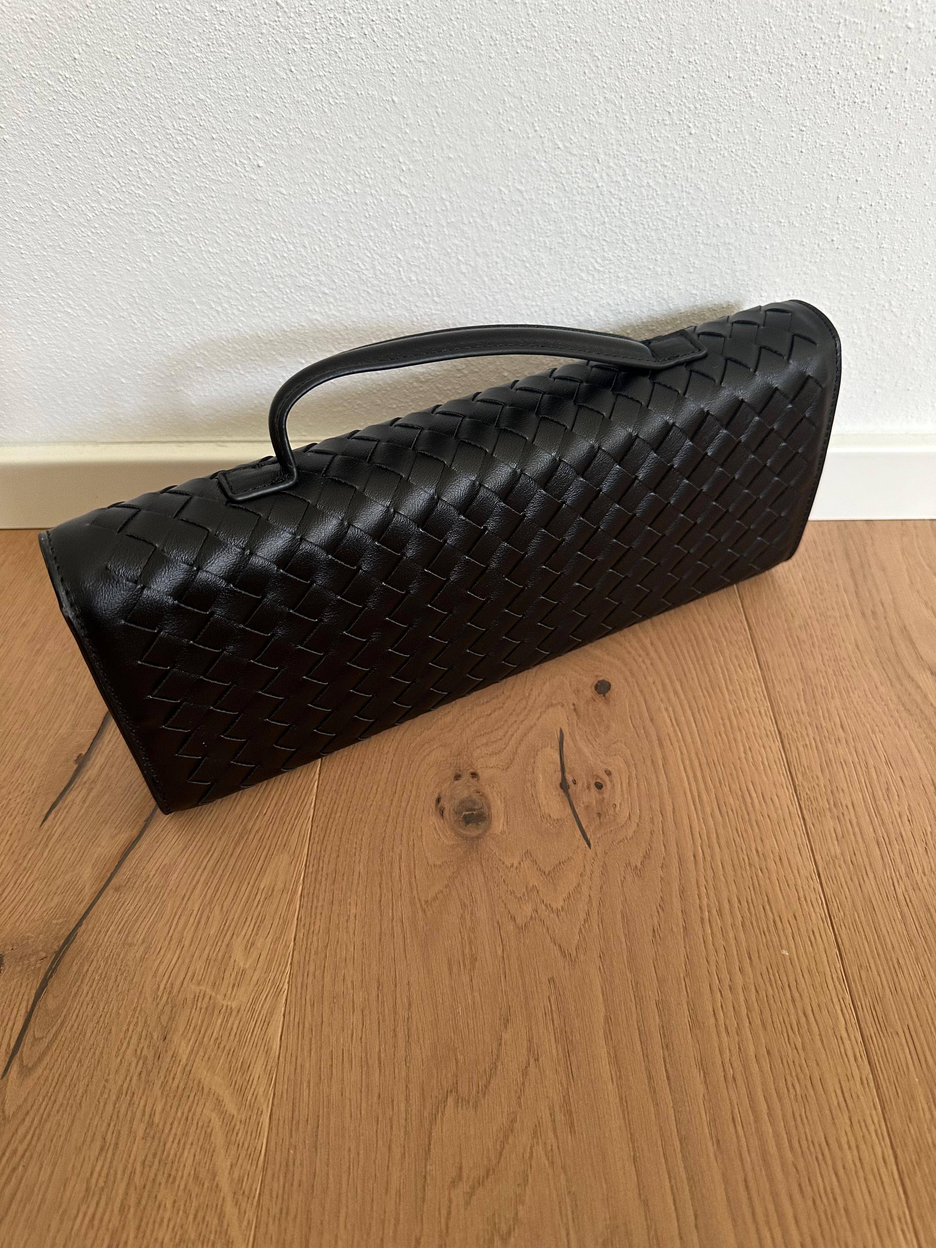 Bianca Woven Clutch in Genuine Leather