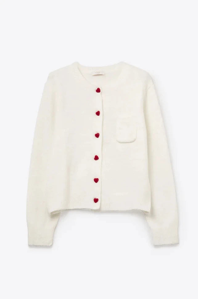 Valentina Heart Button Cardigan