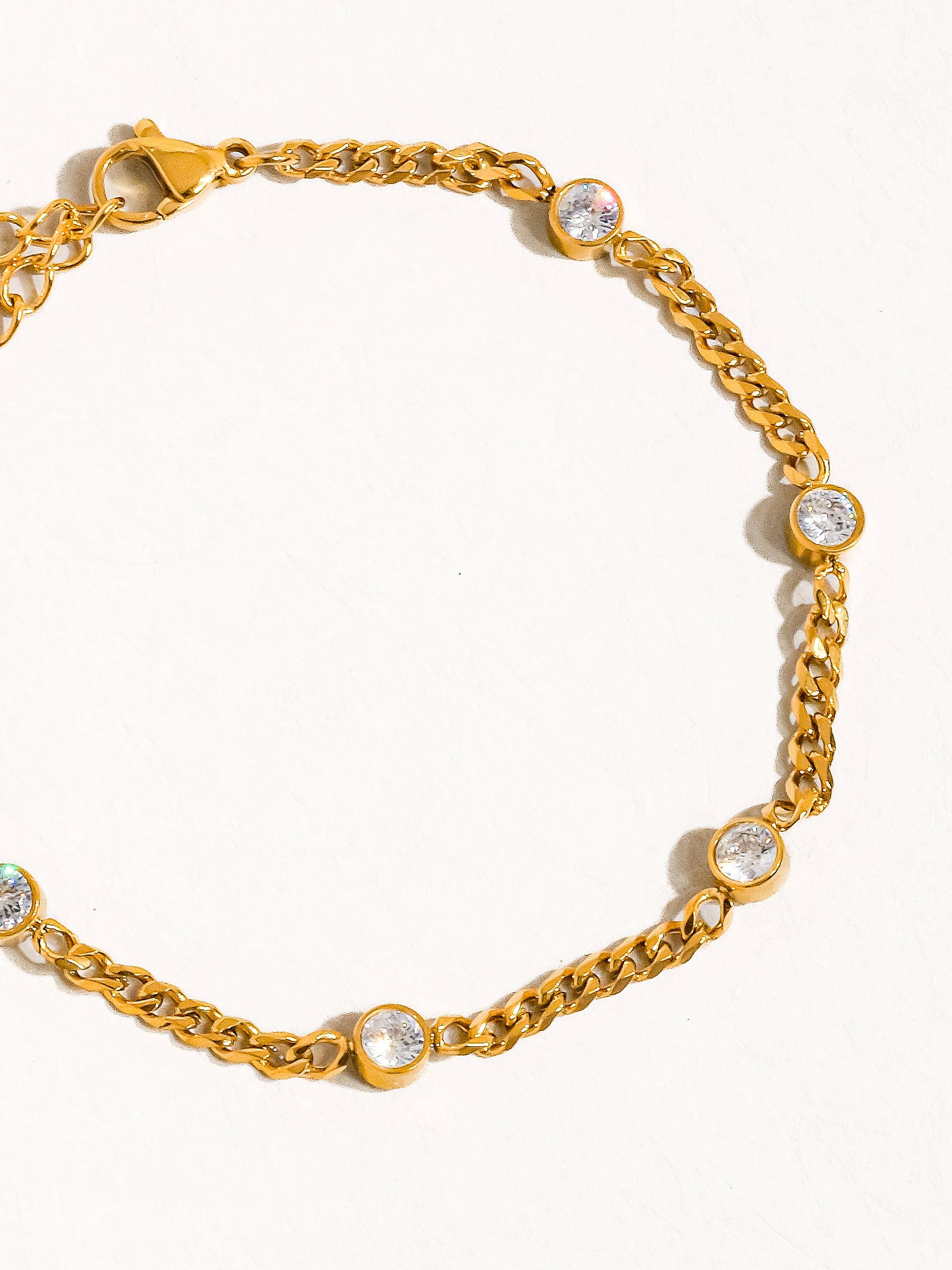 Oriana CZ Station Chain Bracelet