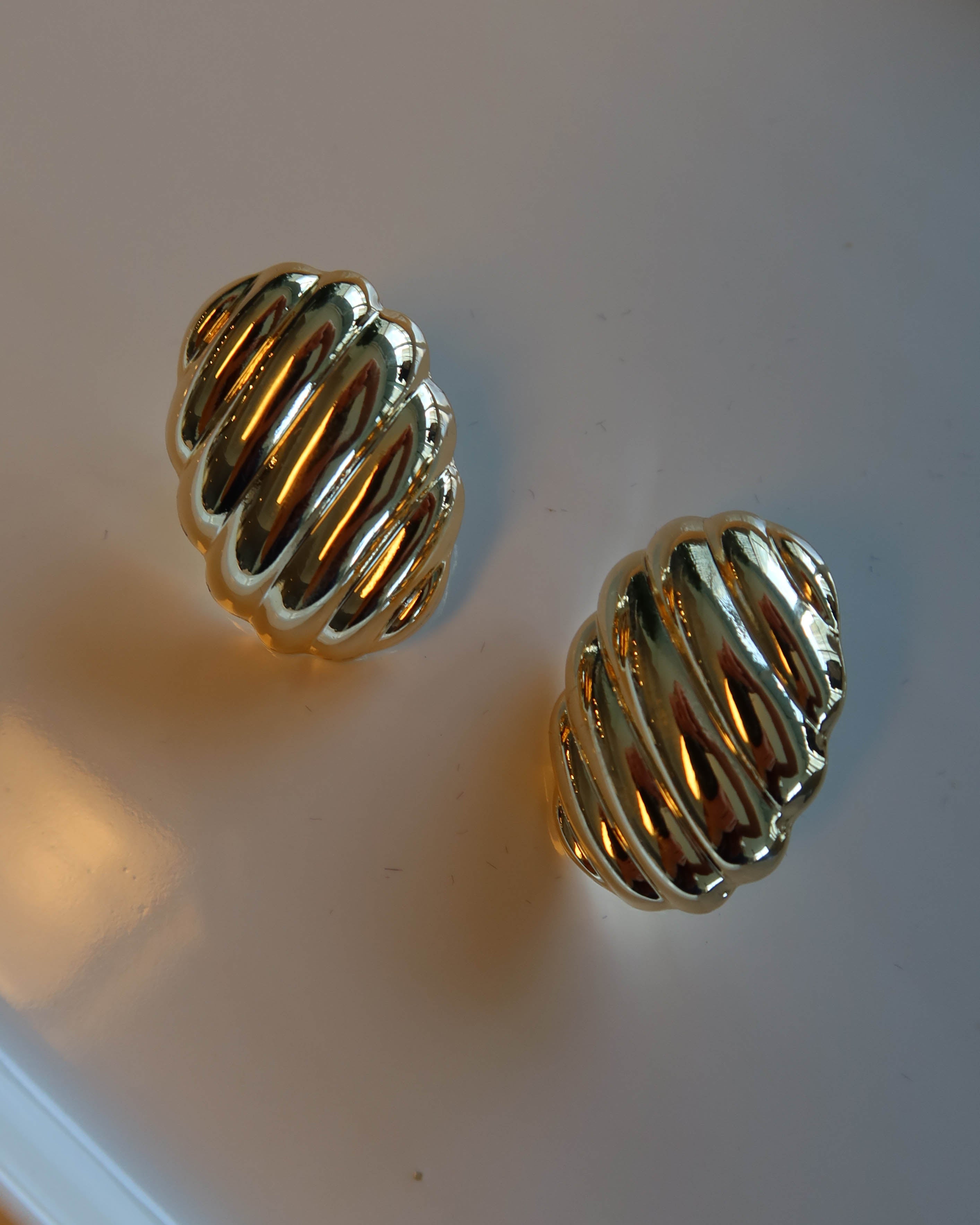 Sculpted Oval Statement Studs