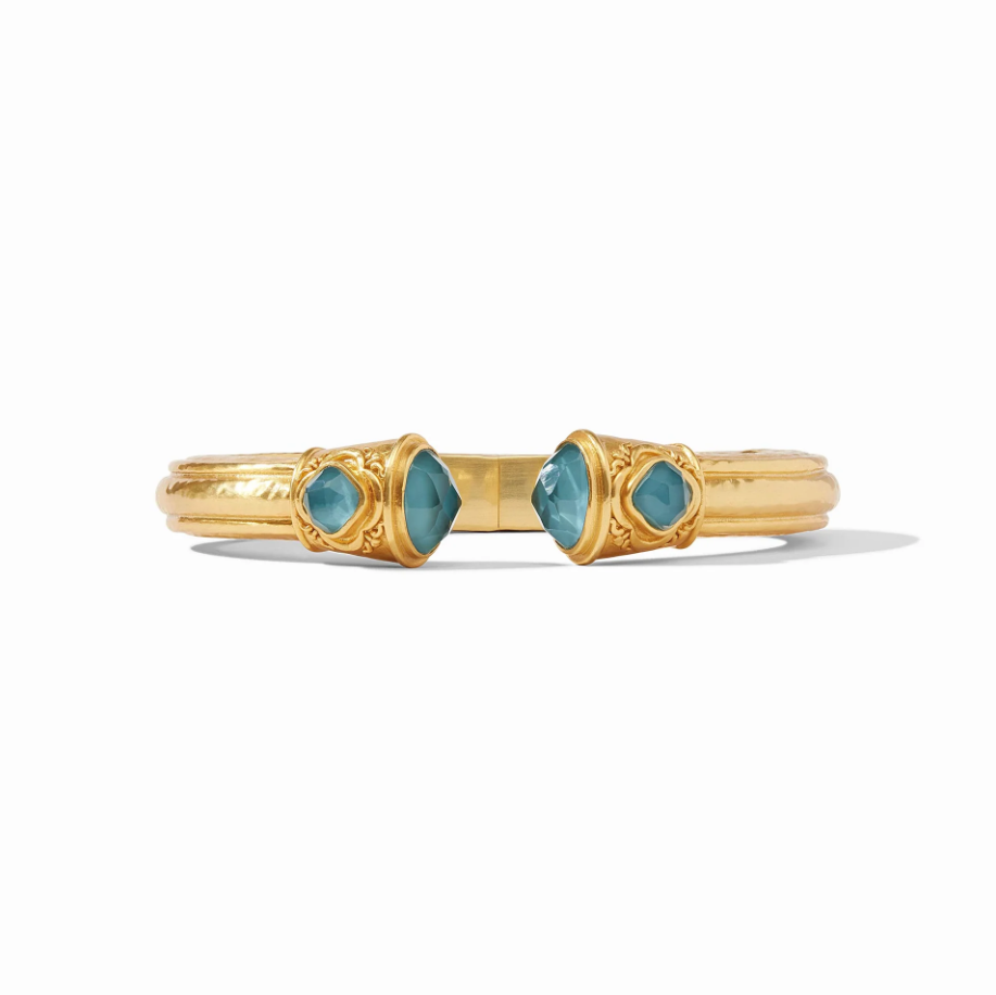 Julie Vos Astor demi cuff in peacock blue