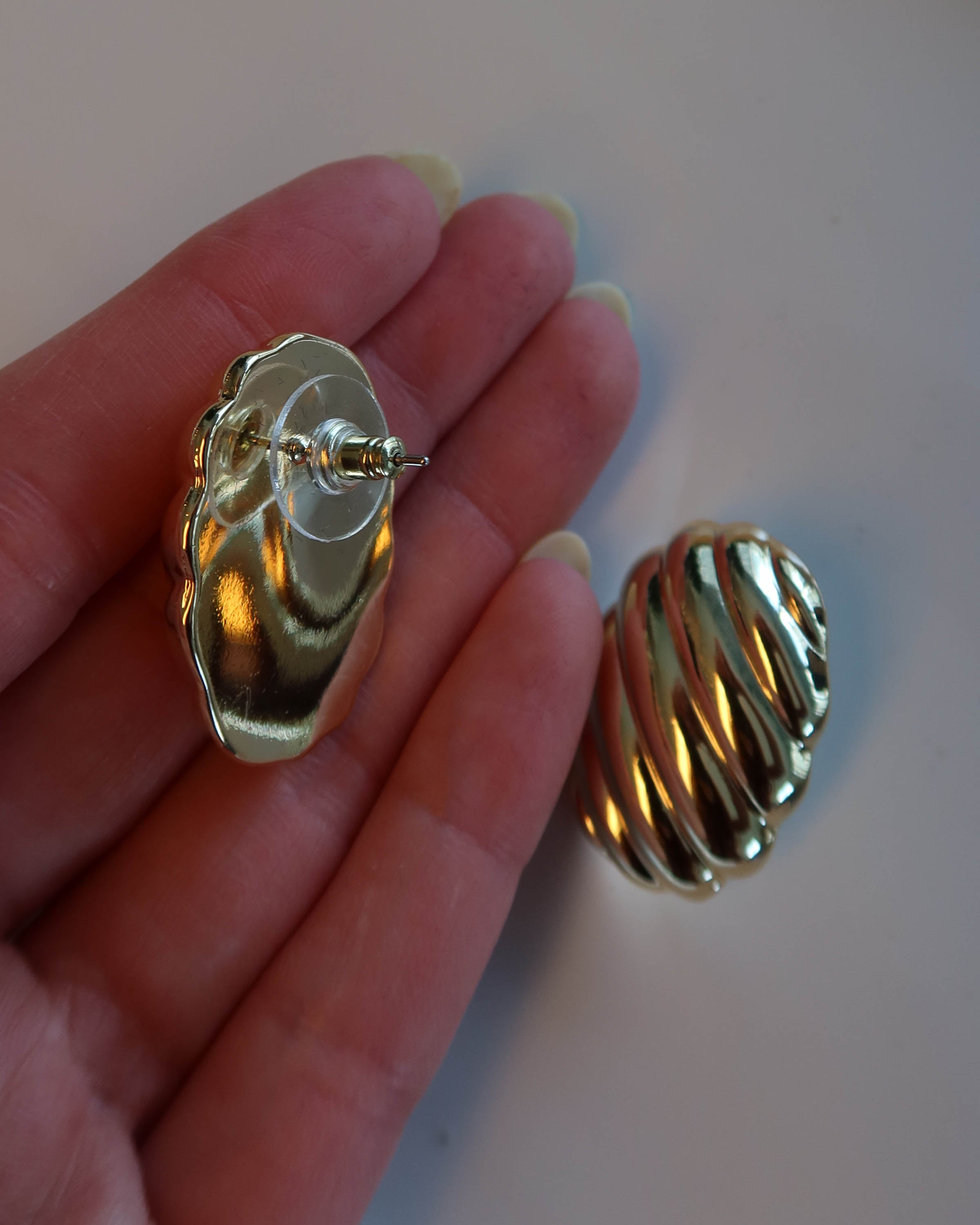 Sculpted Oval Statement Studs