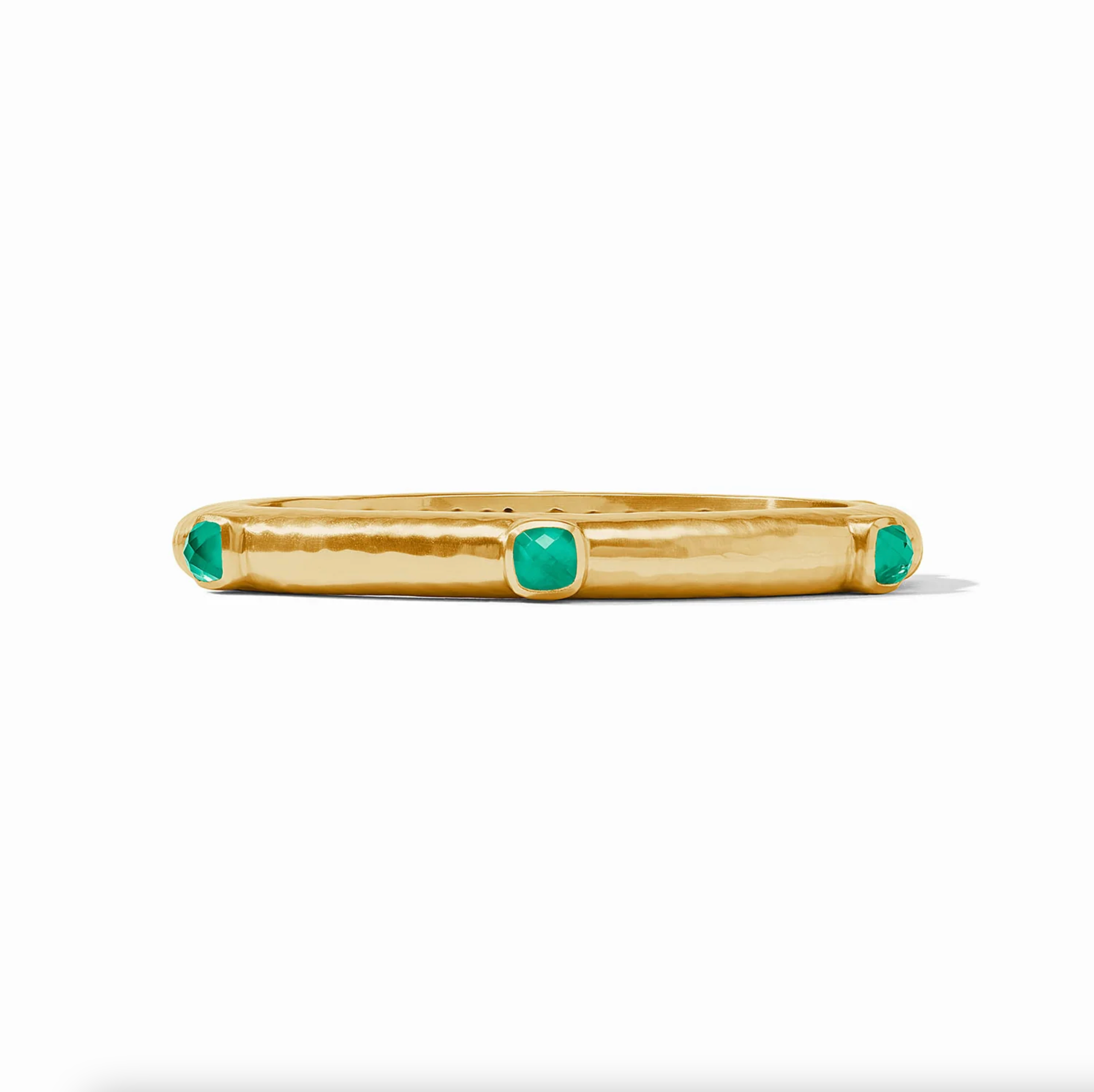 Julie Vos Catalina Hinge Bangle Iridescent Emerald Green