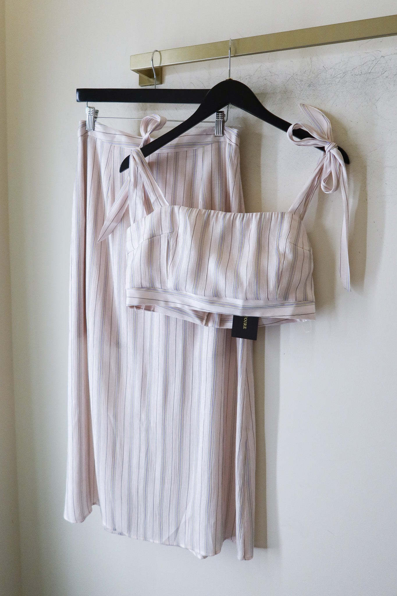 Striped Two-Piece Skirt Set