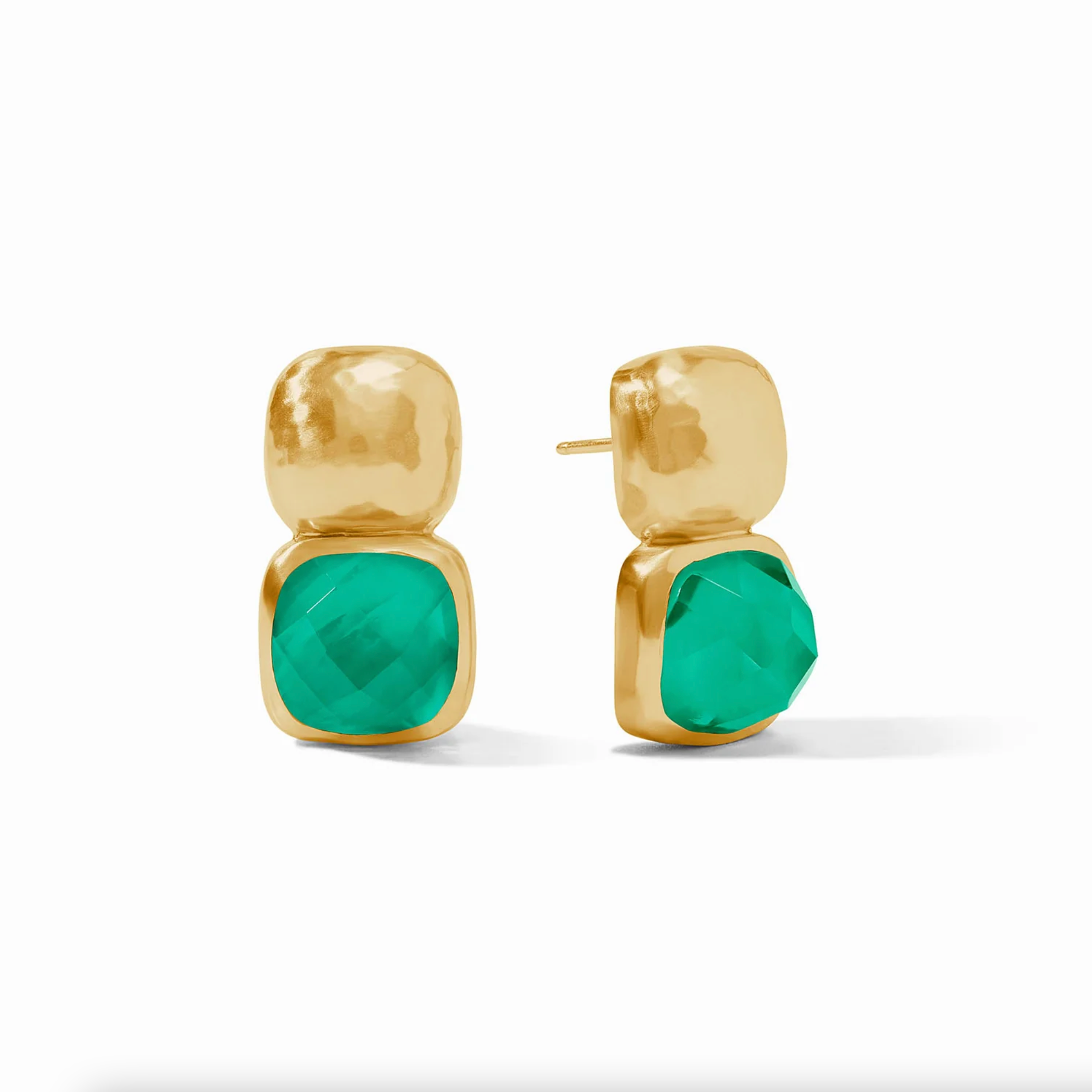 Catalina Earring Gold Iridescent Emerald Green