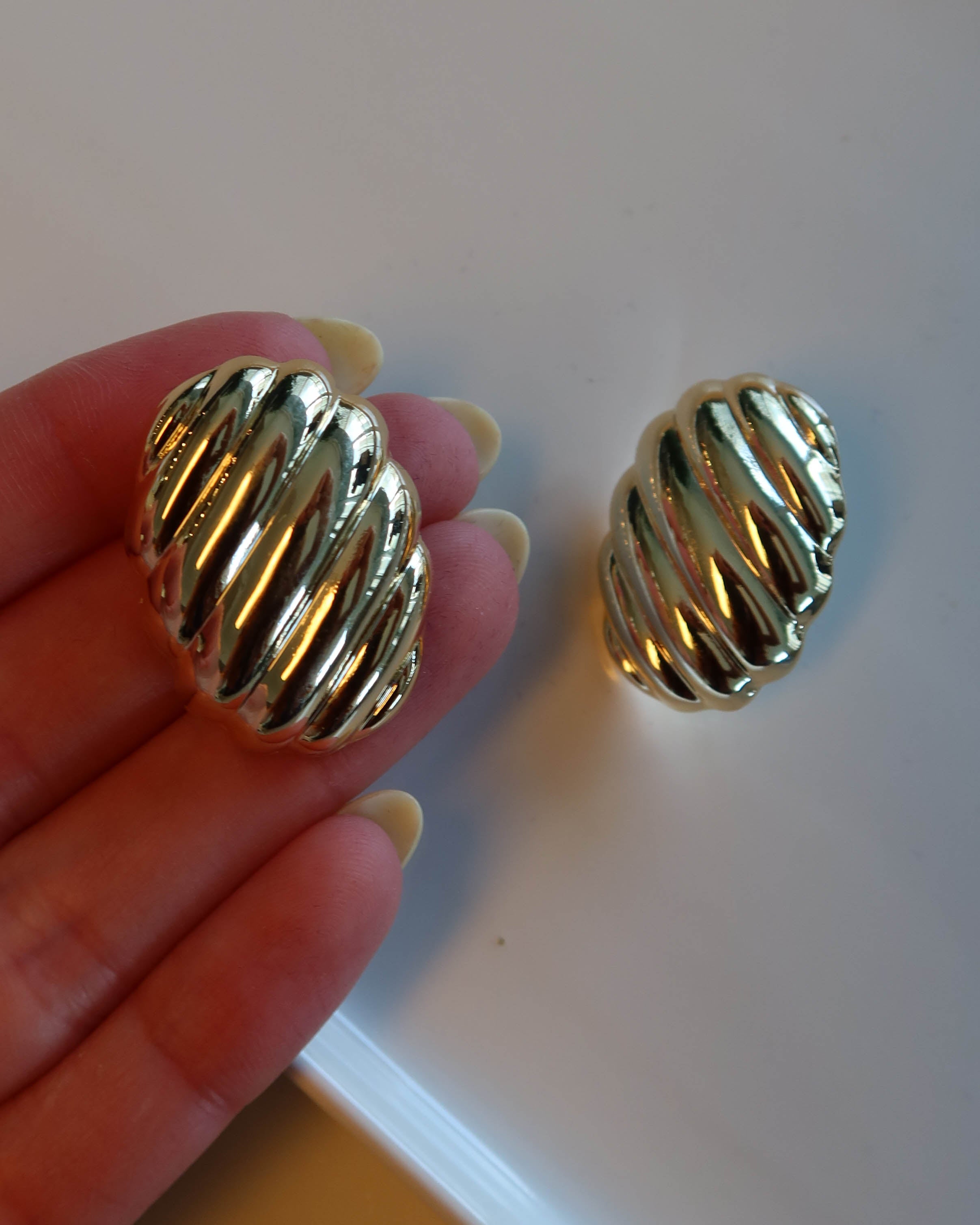 Sculpted Oval Statement Studs