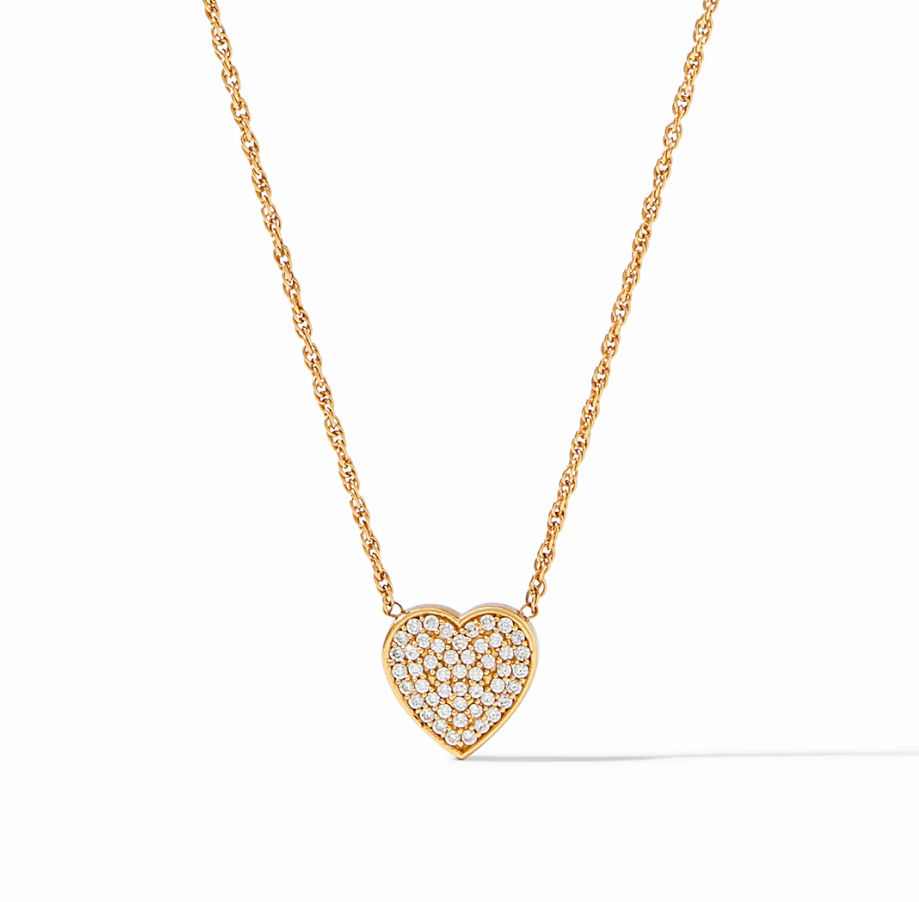 Julie Vos Heart Pave Delicate Necklace