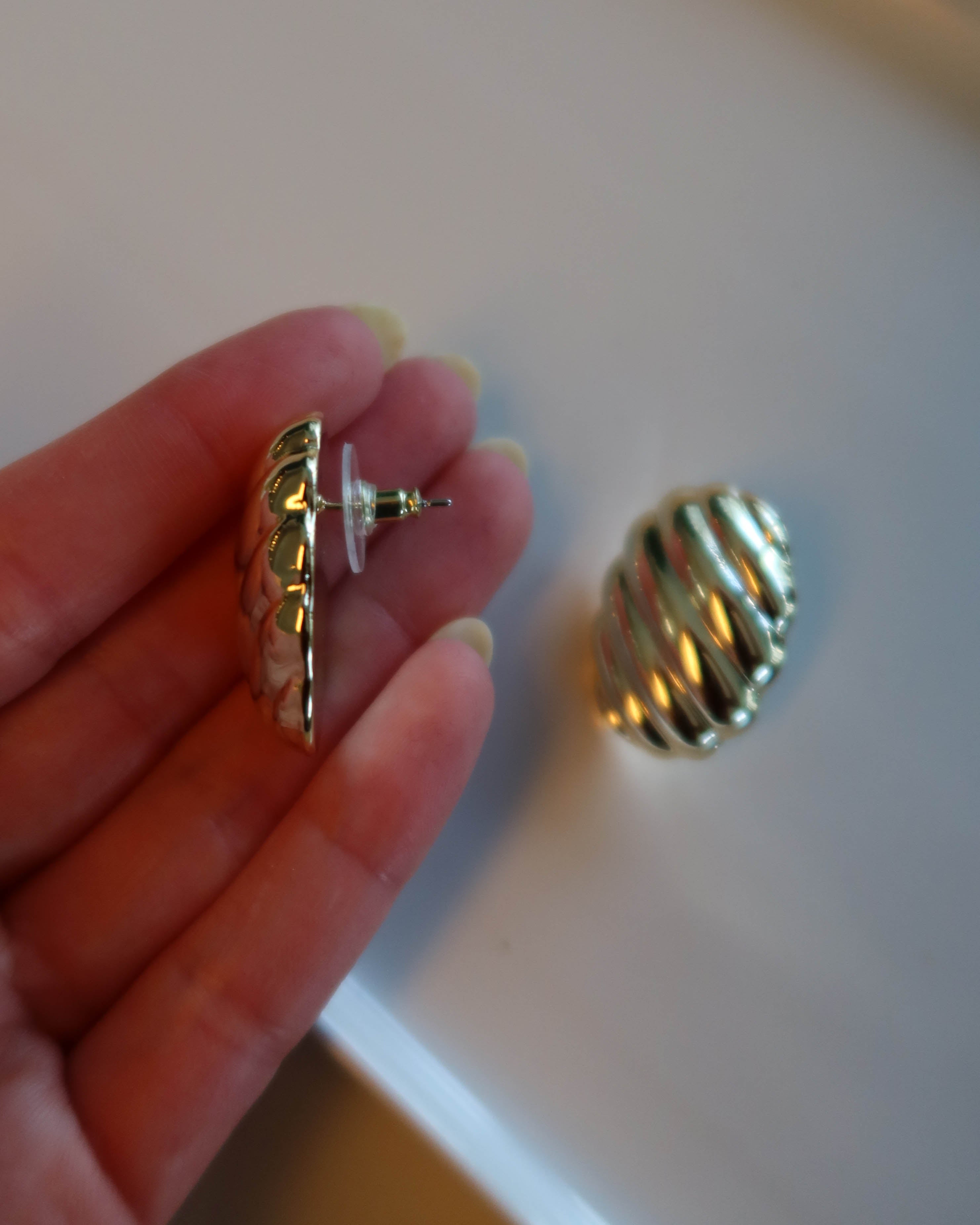 Sculpted Oval Statement Studs