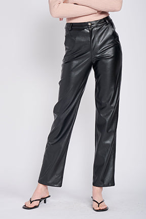 Vegan Leather Pant in Black
