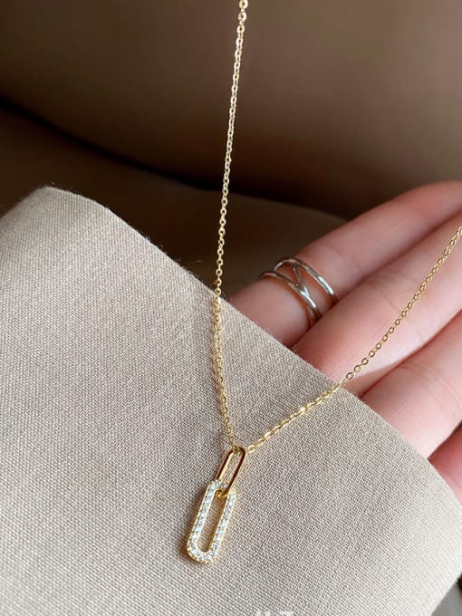 Dainty Rectangle Pendant Necklace