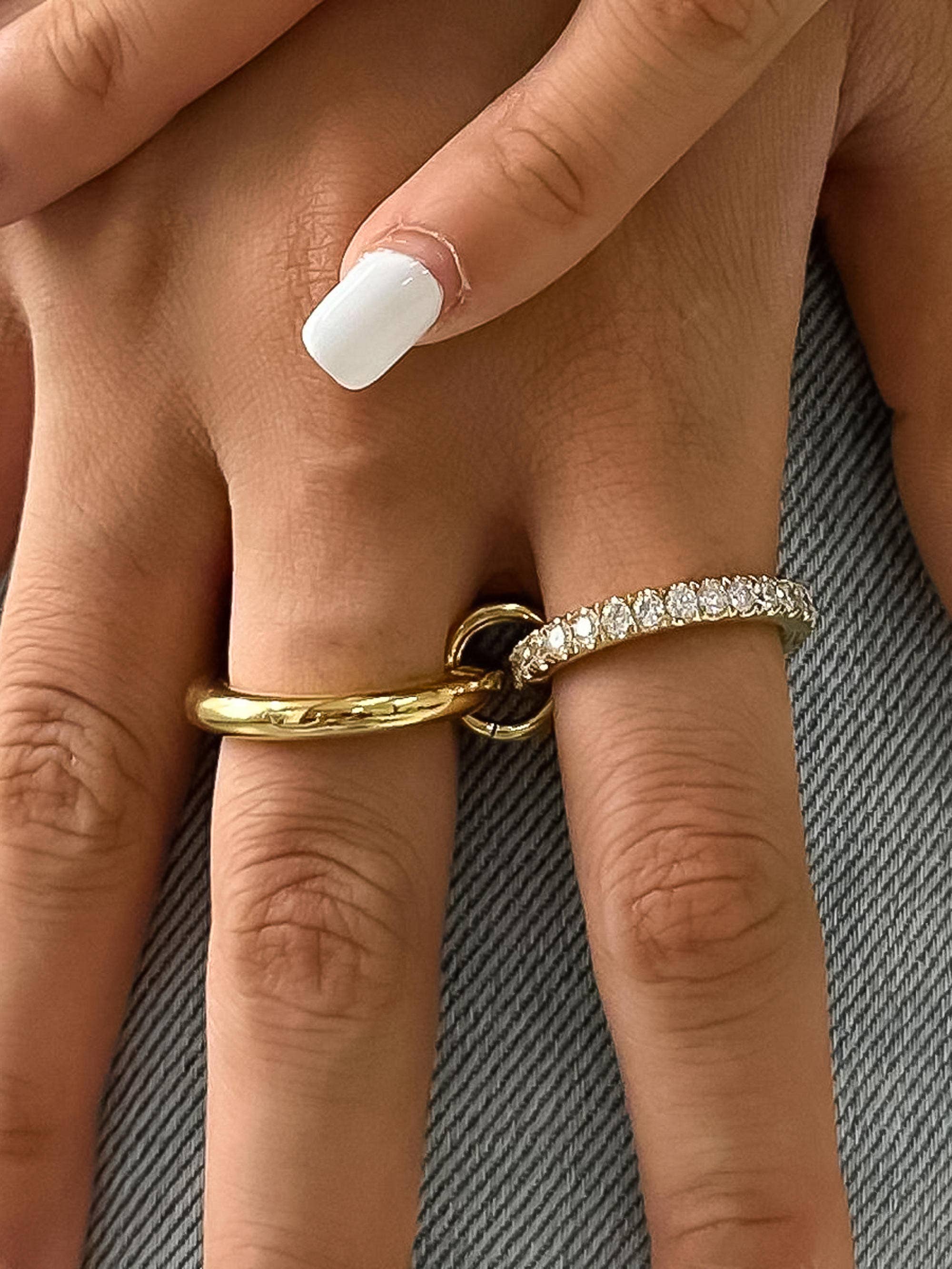 Mirelli CZ Double Hoop Ring