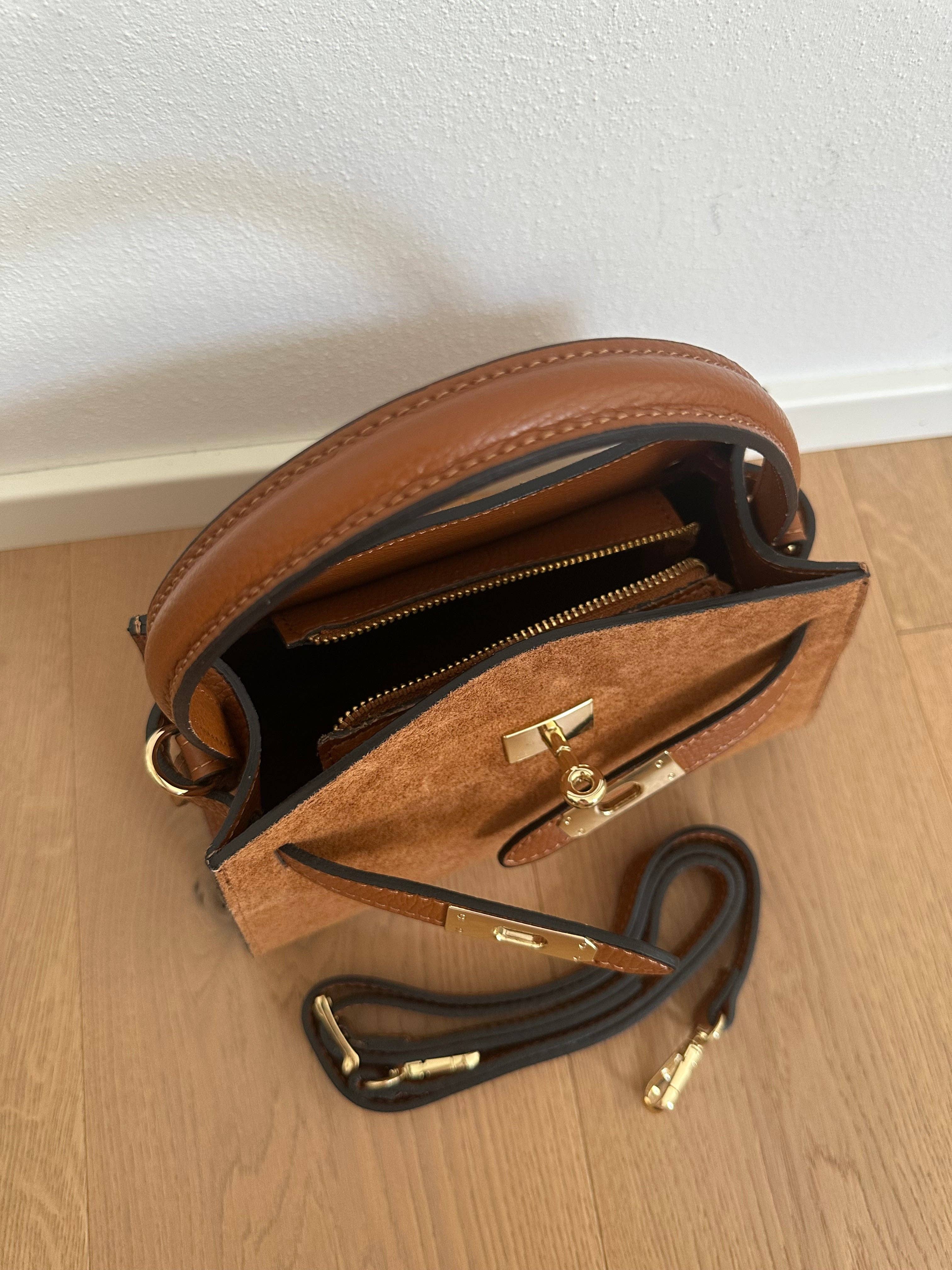 Léonie Small Handbag in Genuine Suede