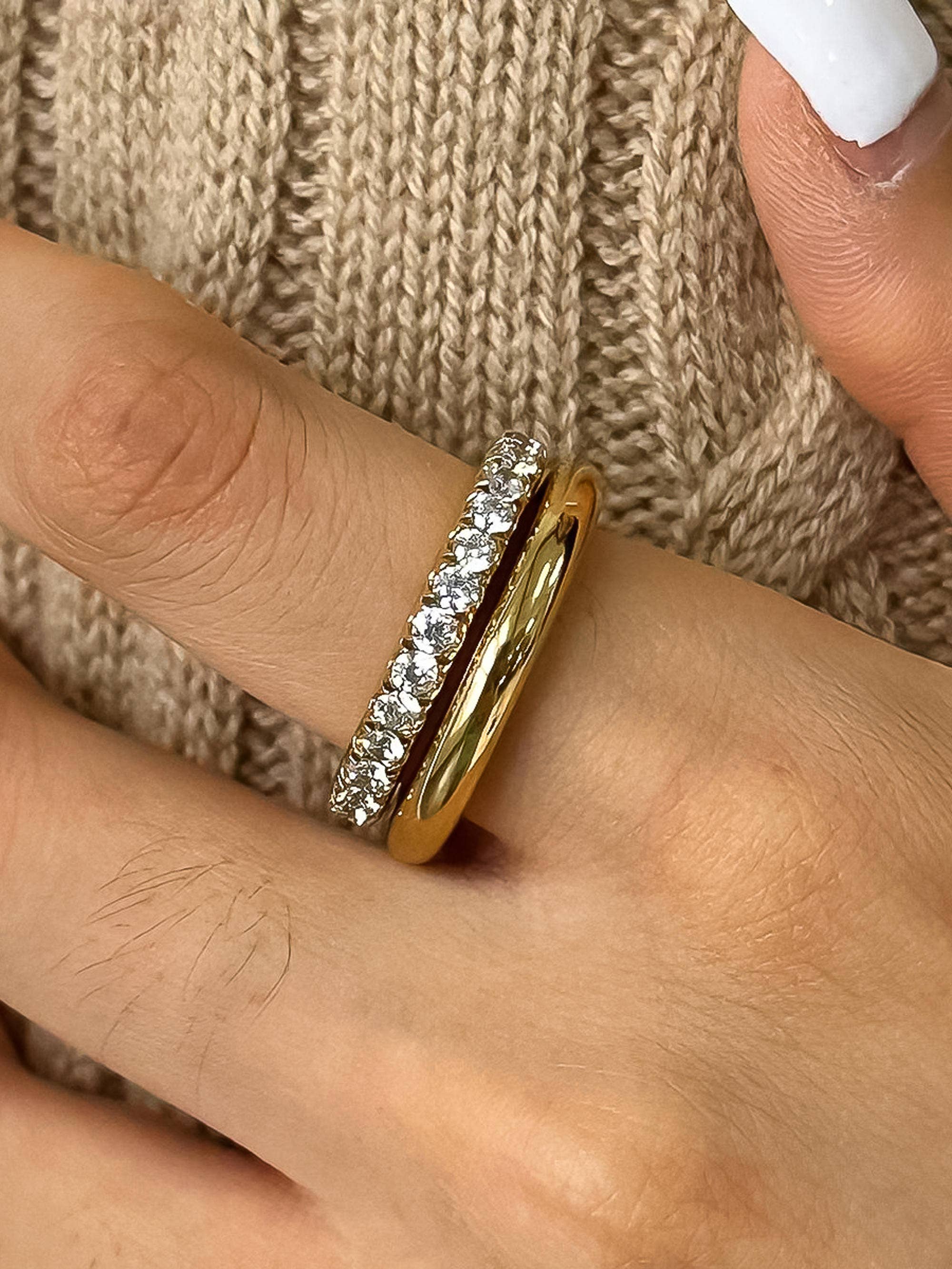 Mirelli CZ Double Hoop Ring