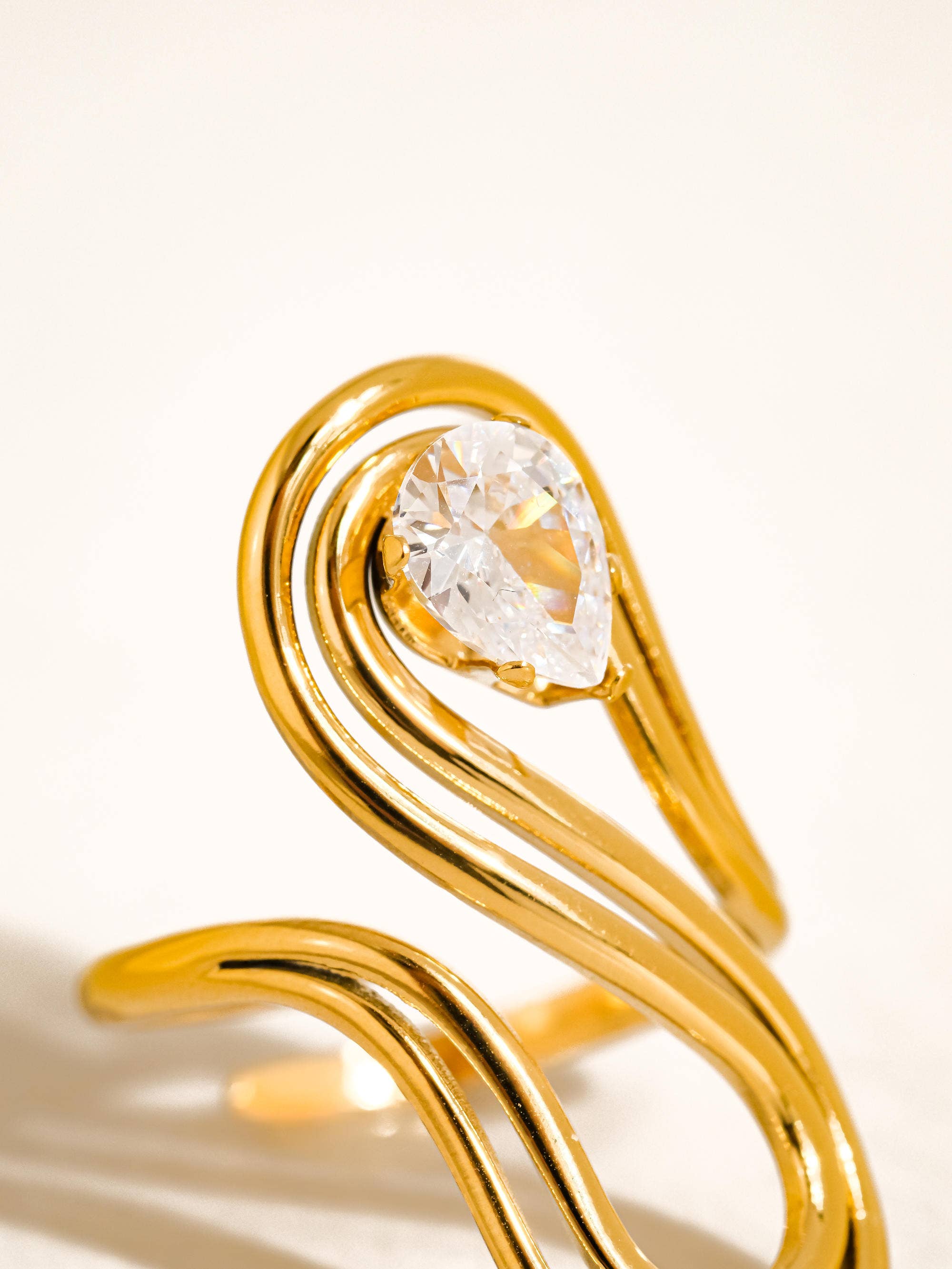 Esme Abstract Oval CZ Ring