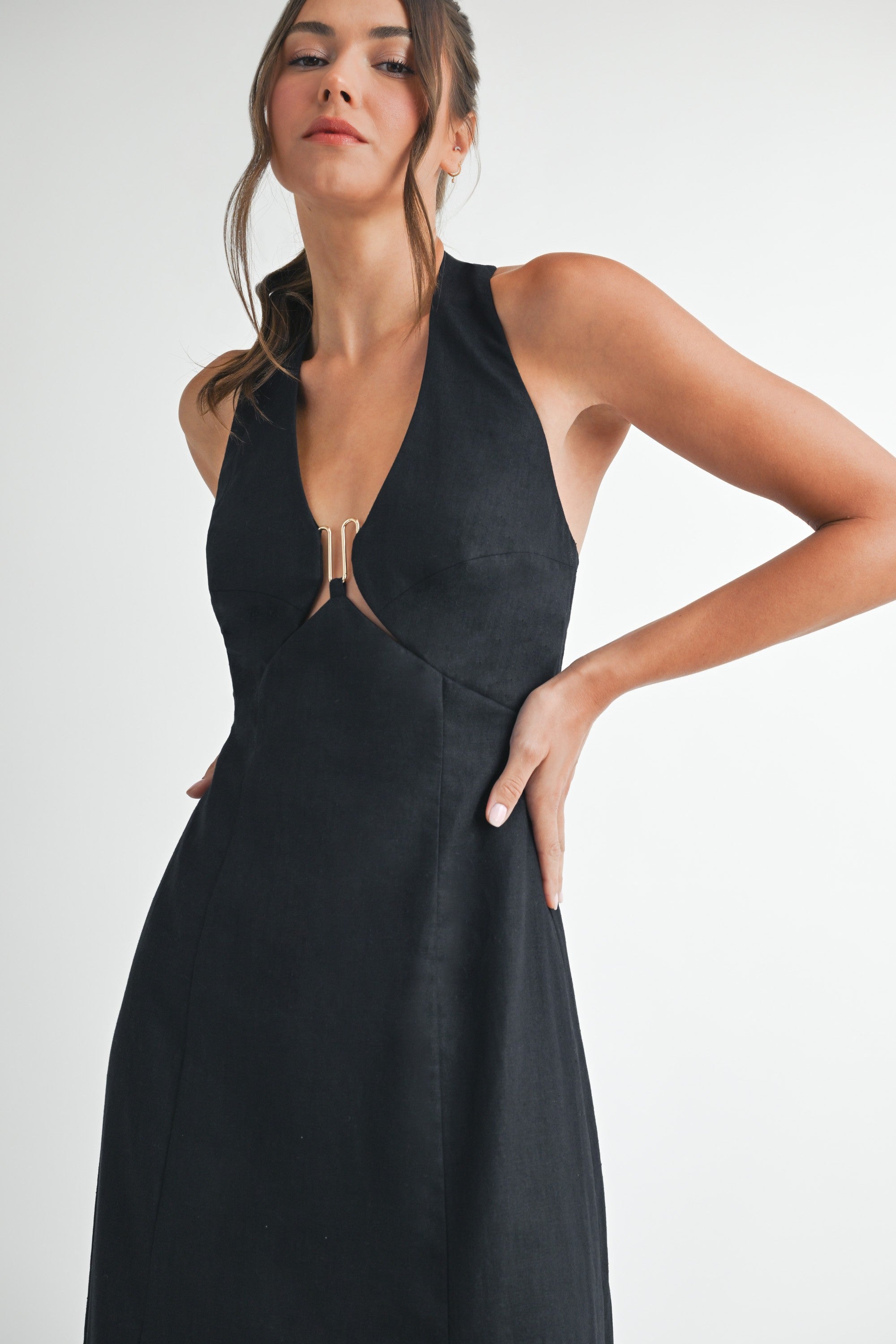 Selene Linen Halter Dress