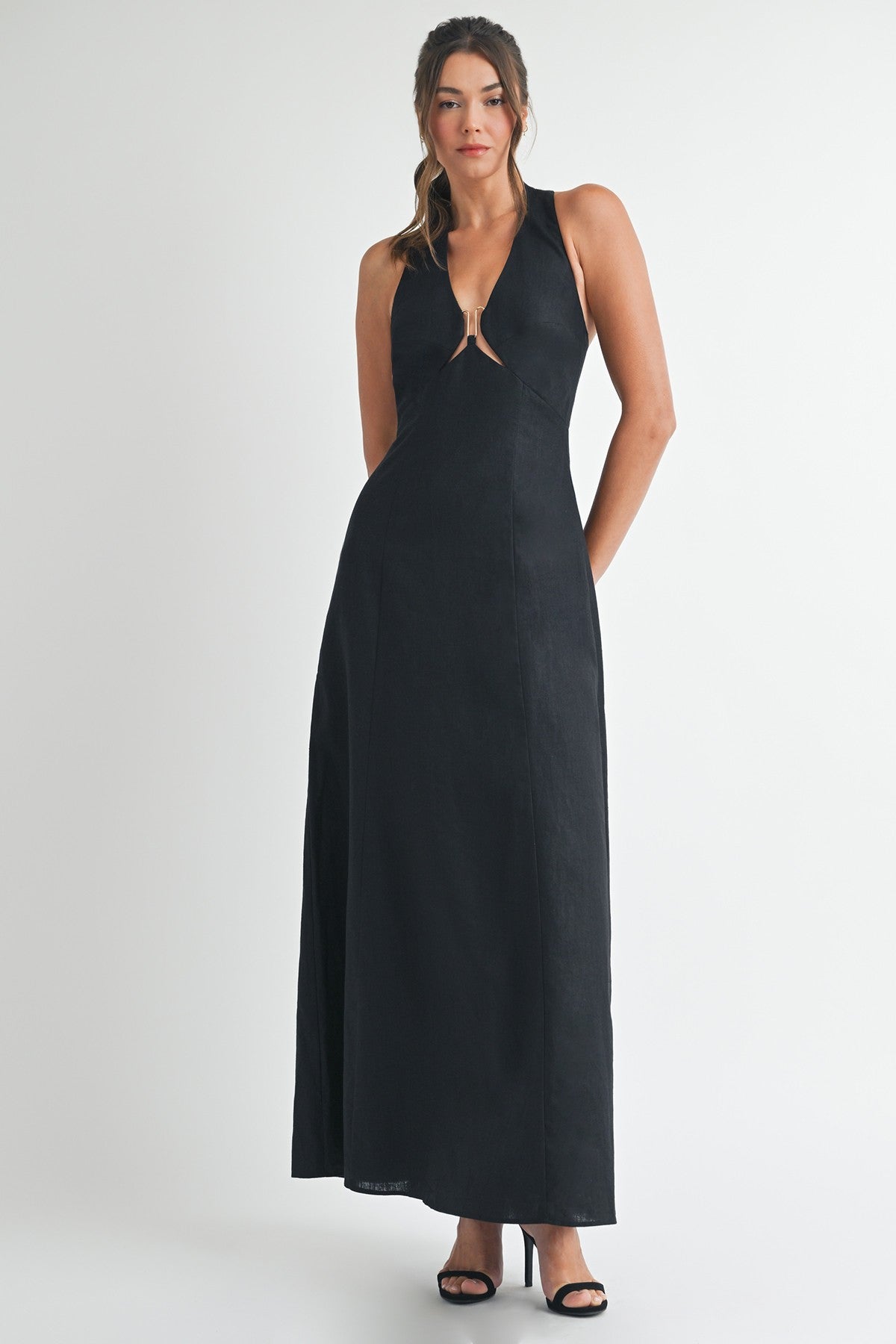 Selene Linen Halter Dress