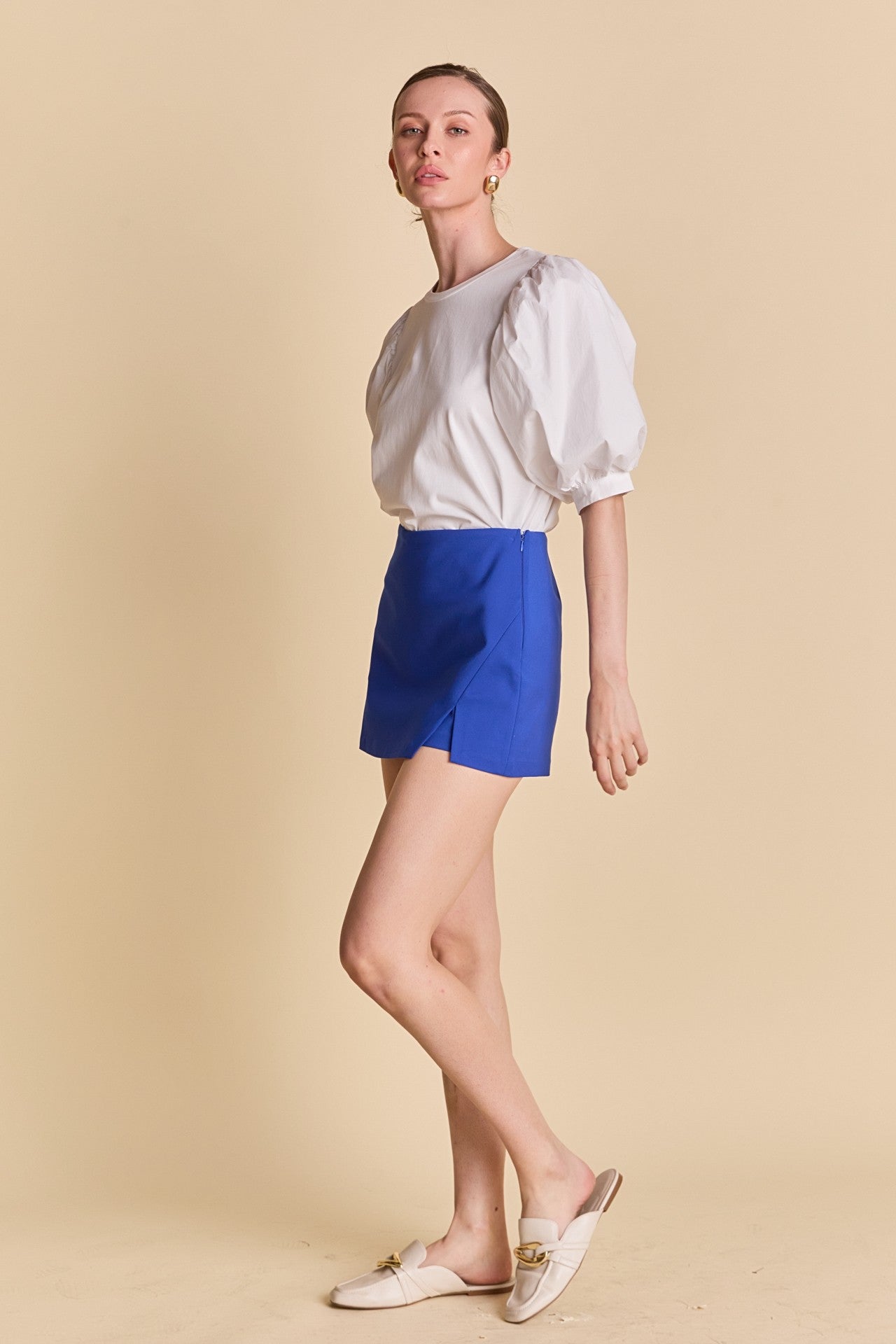 Cut Out Mini Skort in Cobalt Blue