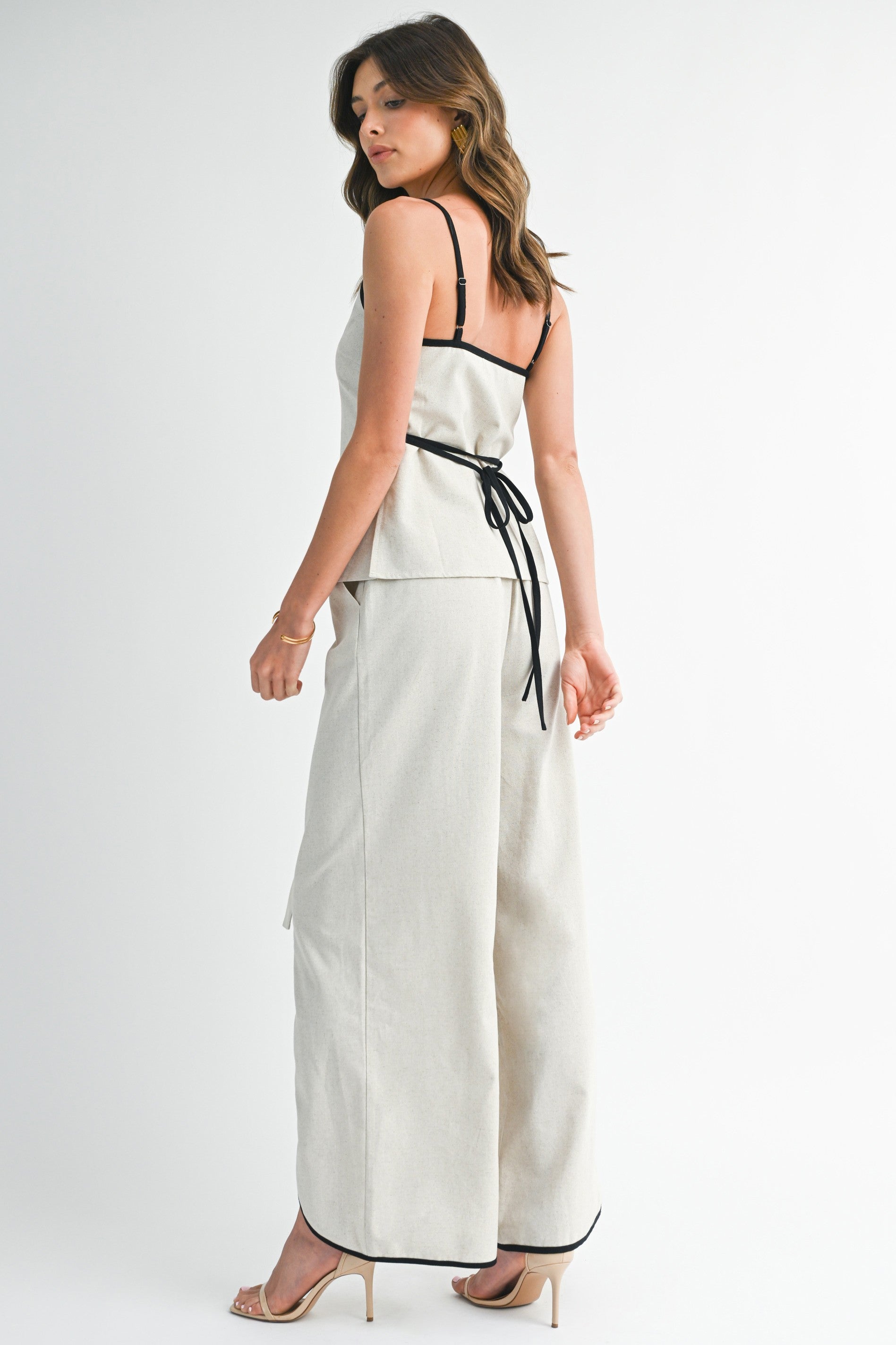 Corinne Contrast Linen Top