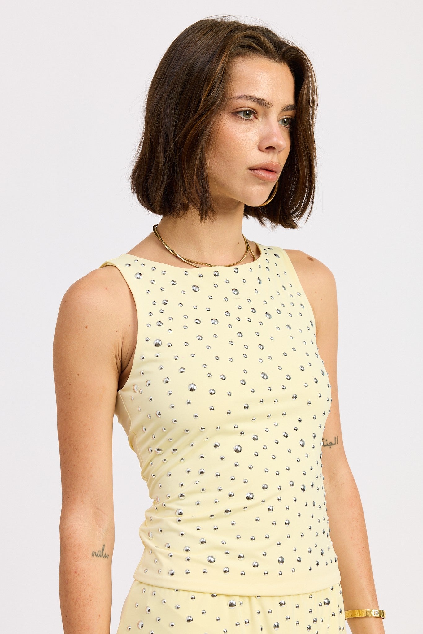 Bianca Metal Stud Detail Knit Top
