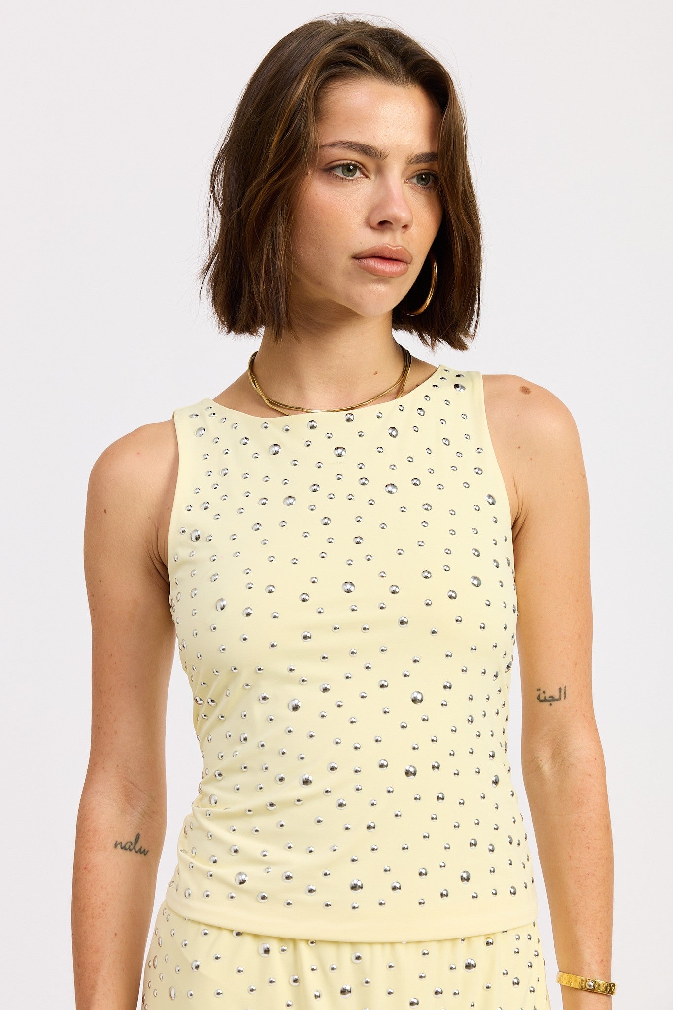 Bianca Metal Stud Detail Knit Top