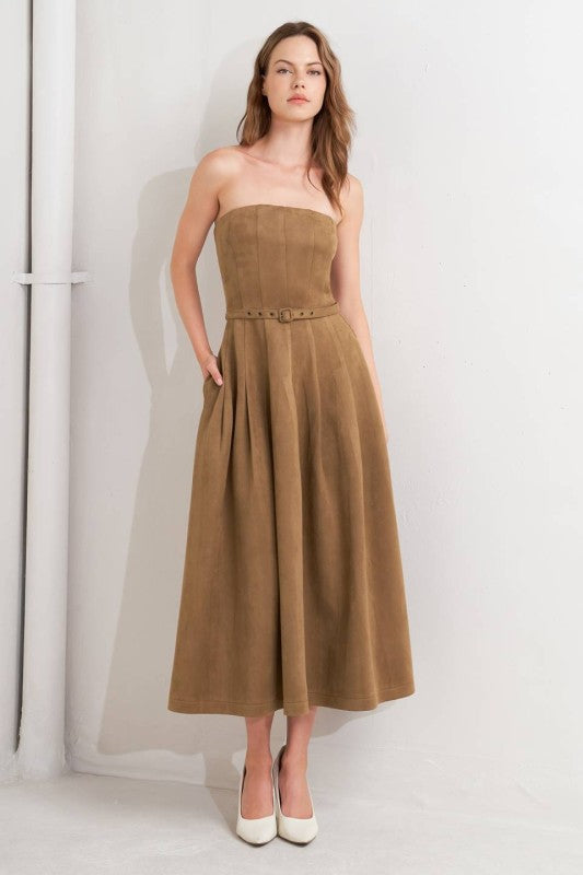 Maeve Suede Midi Dress