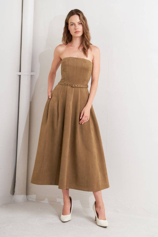 Maeve Suede Midi Dress