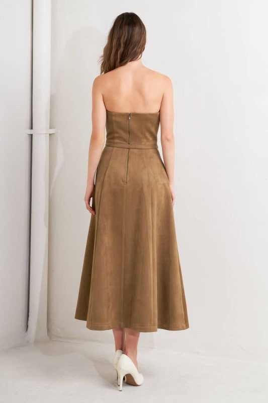 Maeve Suede Midi Dress