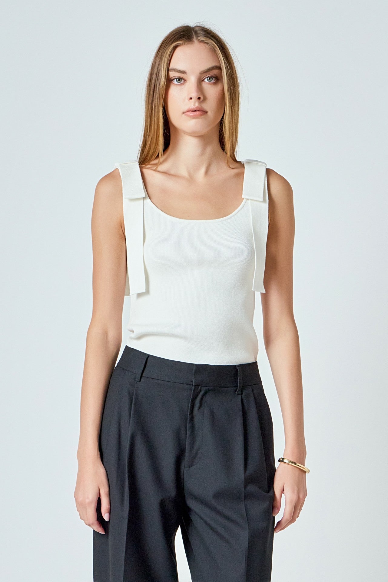 Sloane Bow Strap Knit Top