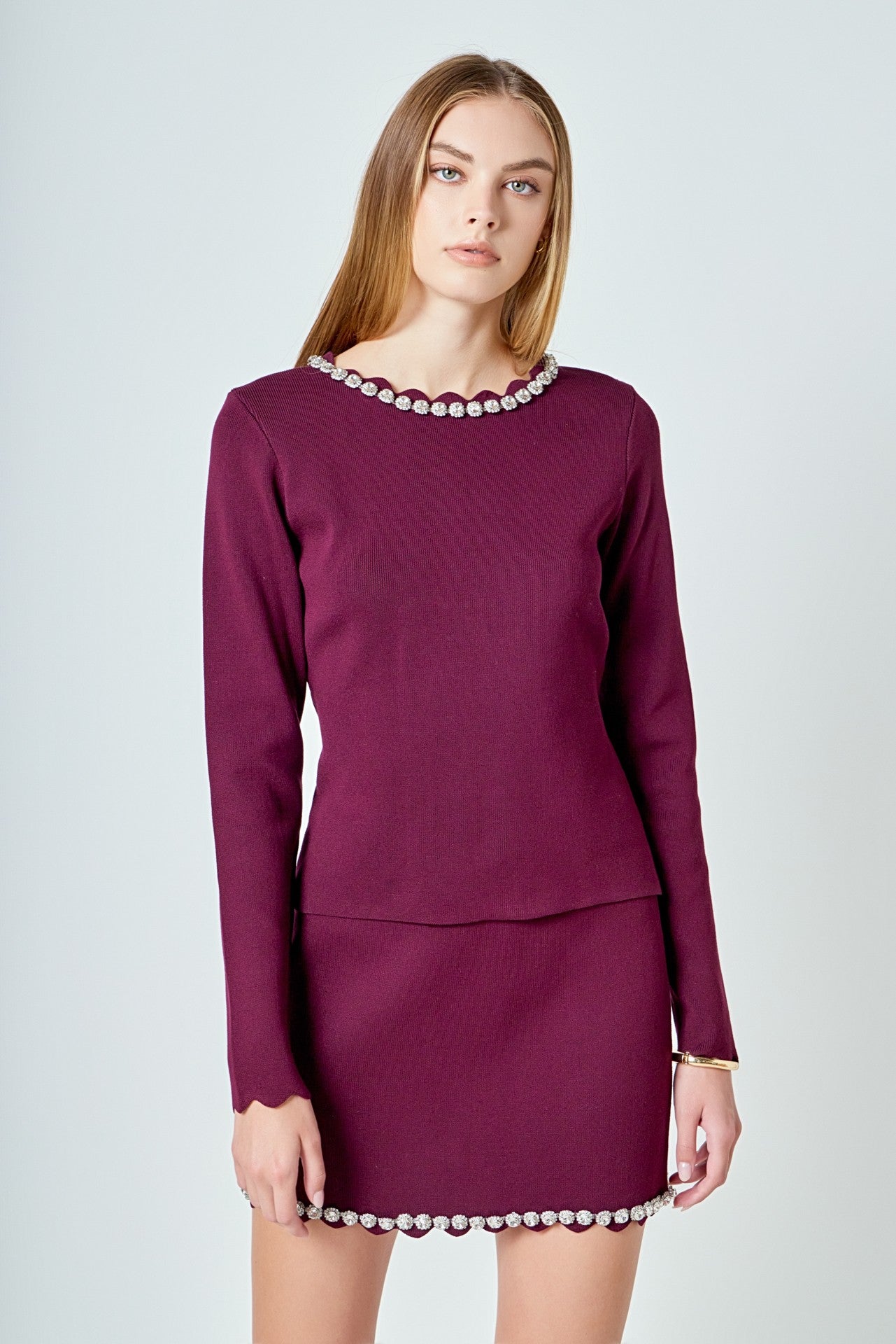 Violet Jewel Trim Top