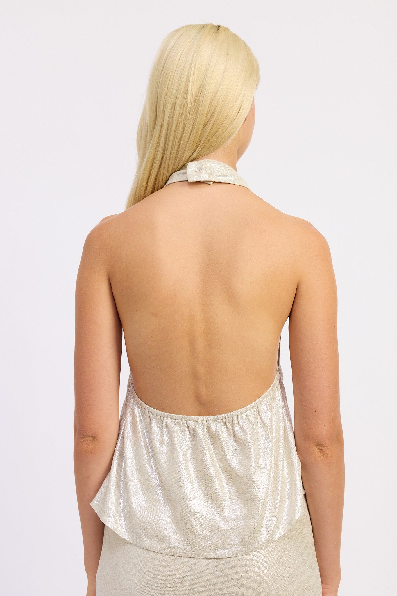 Lorelai Metallic Halter Top
