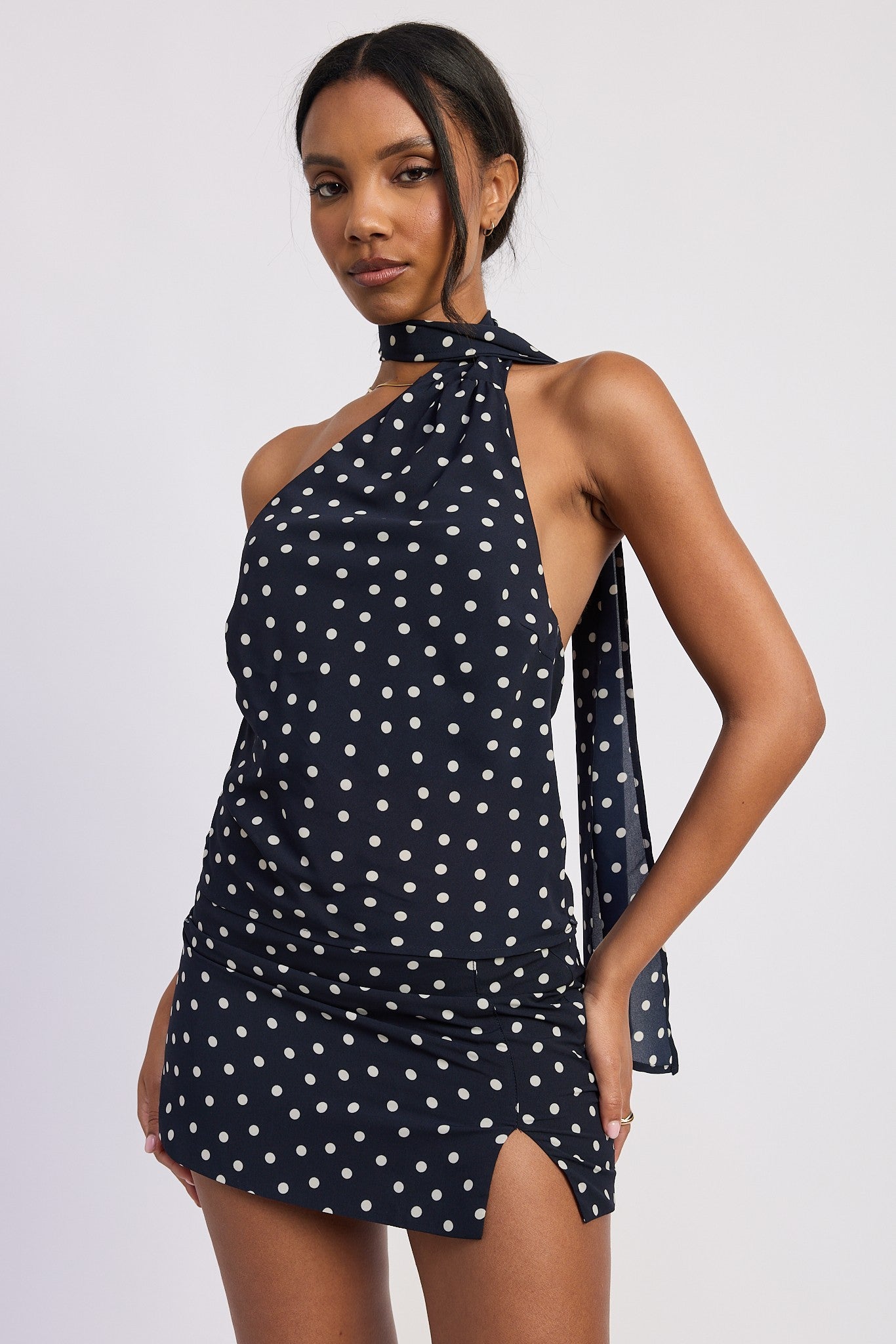 Finley Polka Dot Scarf Top