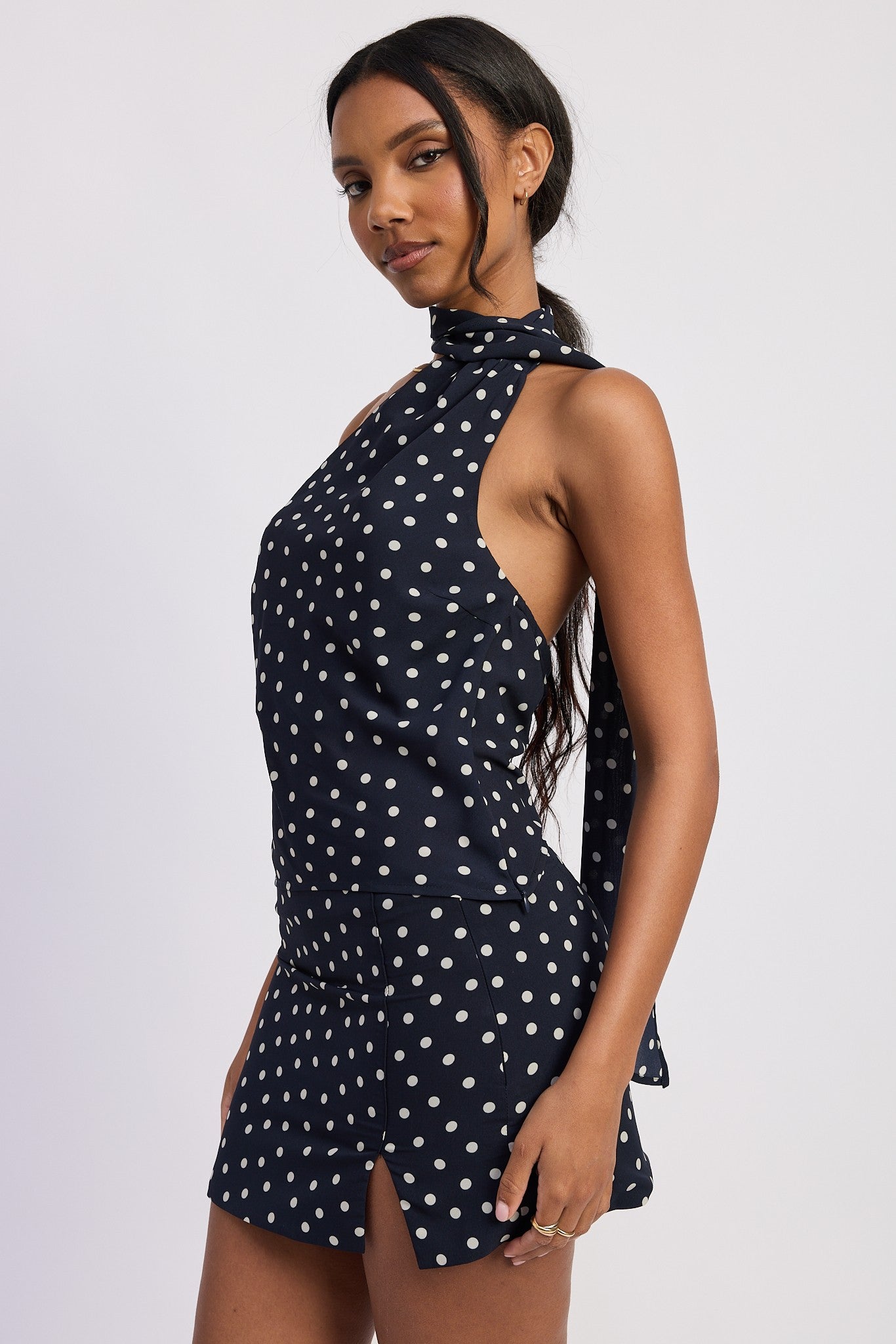 Finley Polka Dot Scarf Top