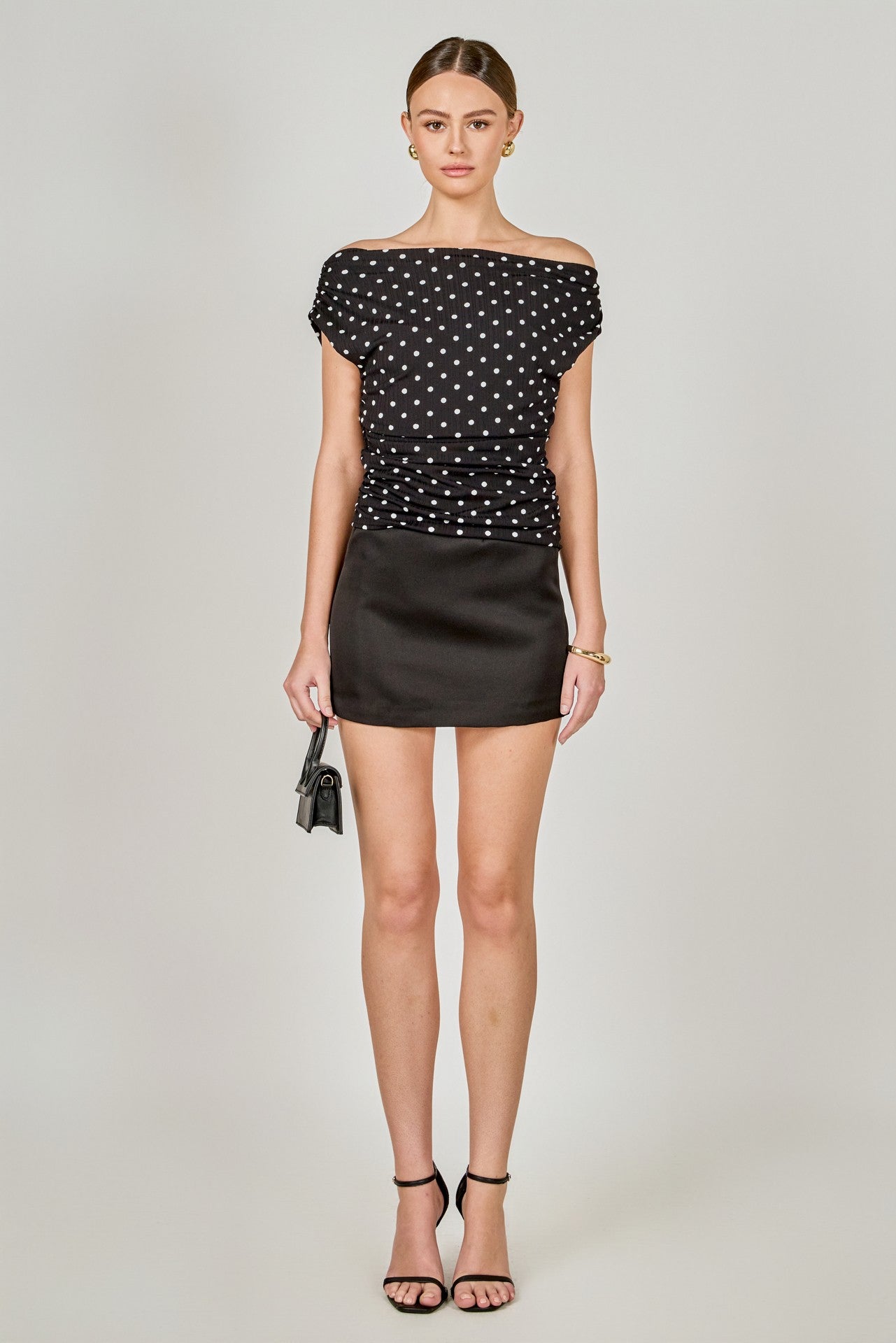 Monroe Polka Dot Asymmetrical Top