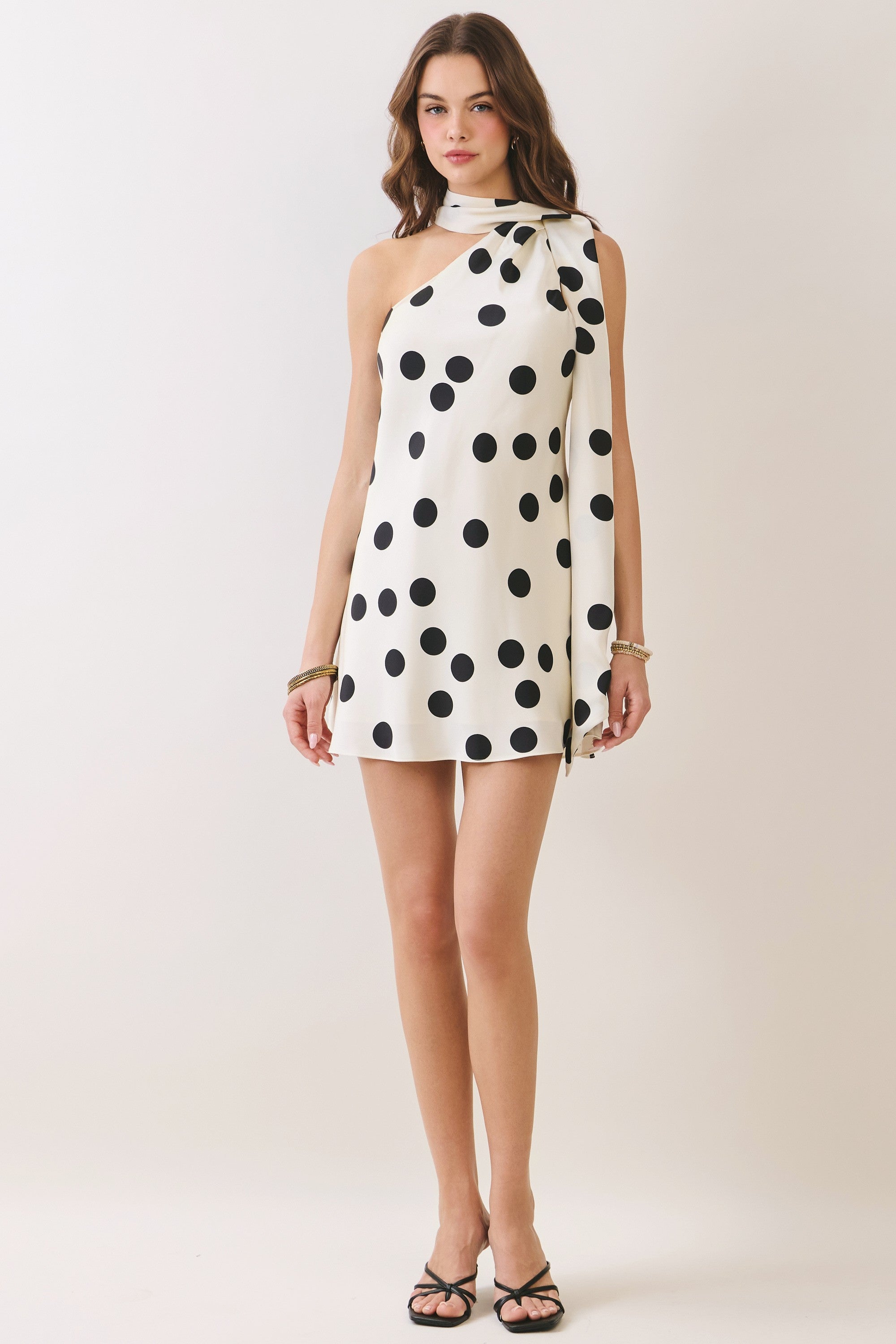 Piper Polka Dot Scarf Mini Dress