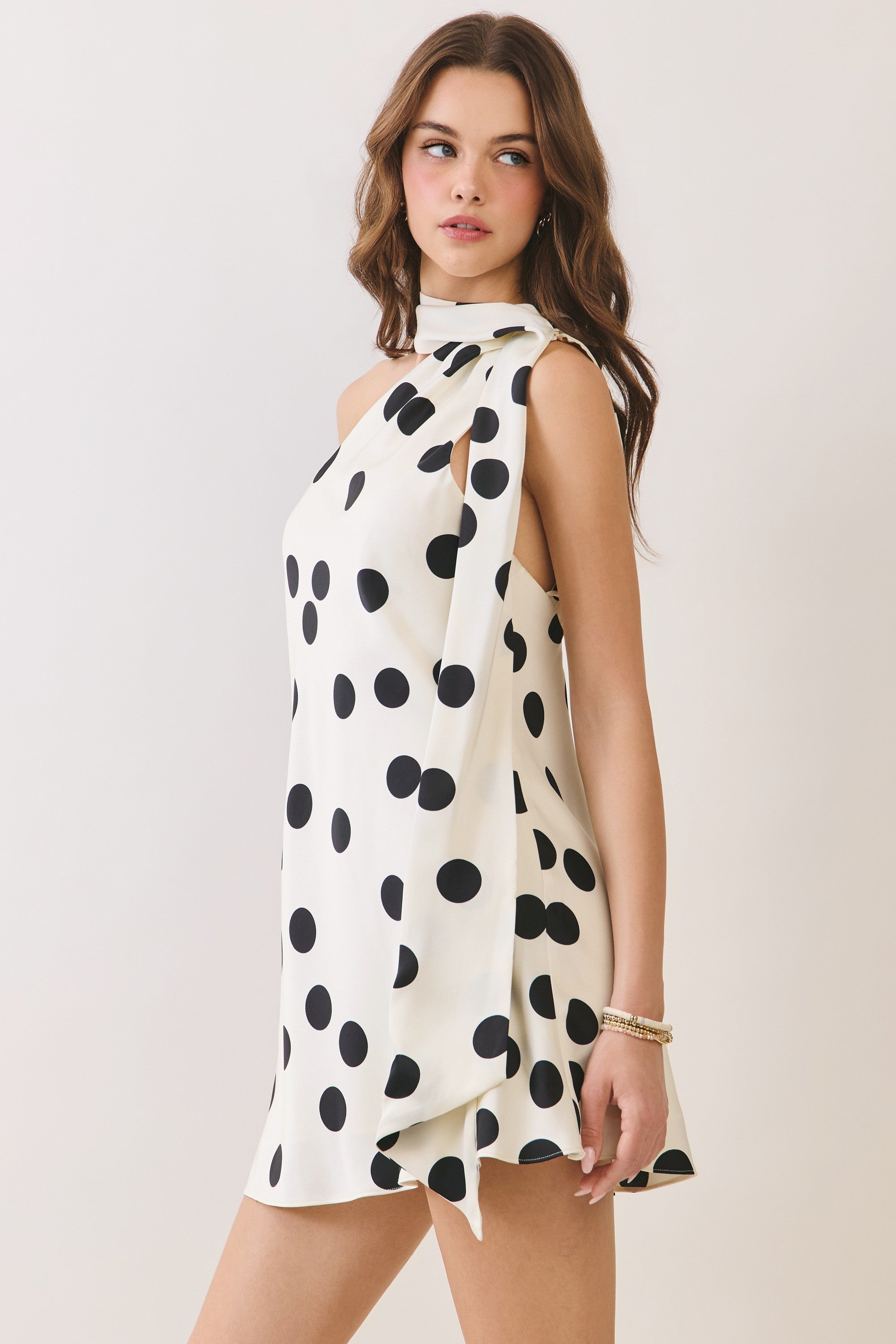 Piper Polka Dot Scarf Mini Dress