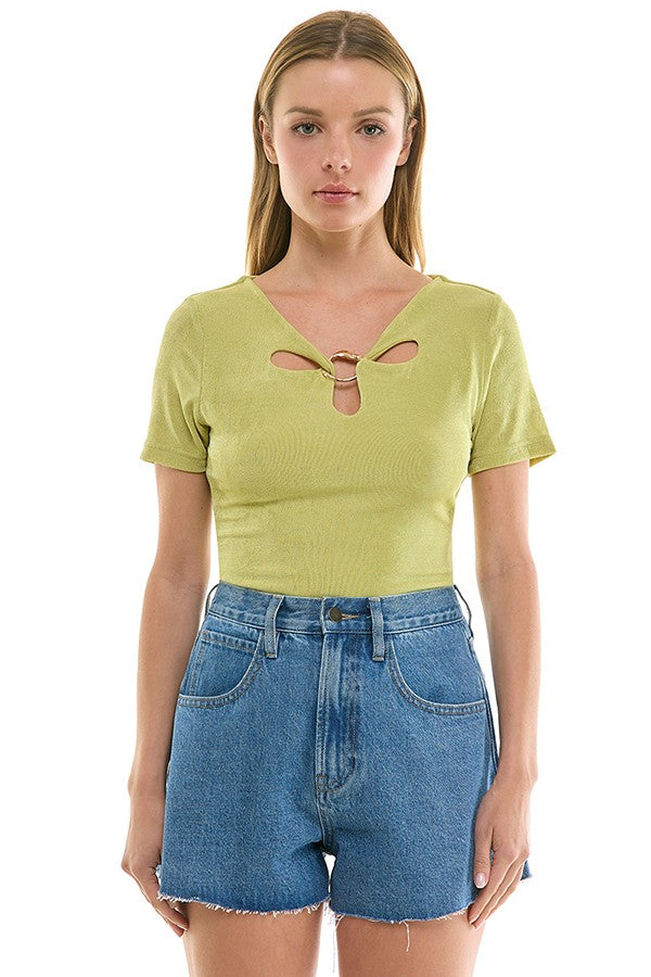 Phoebe Cutout Ring Detail Top