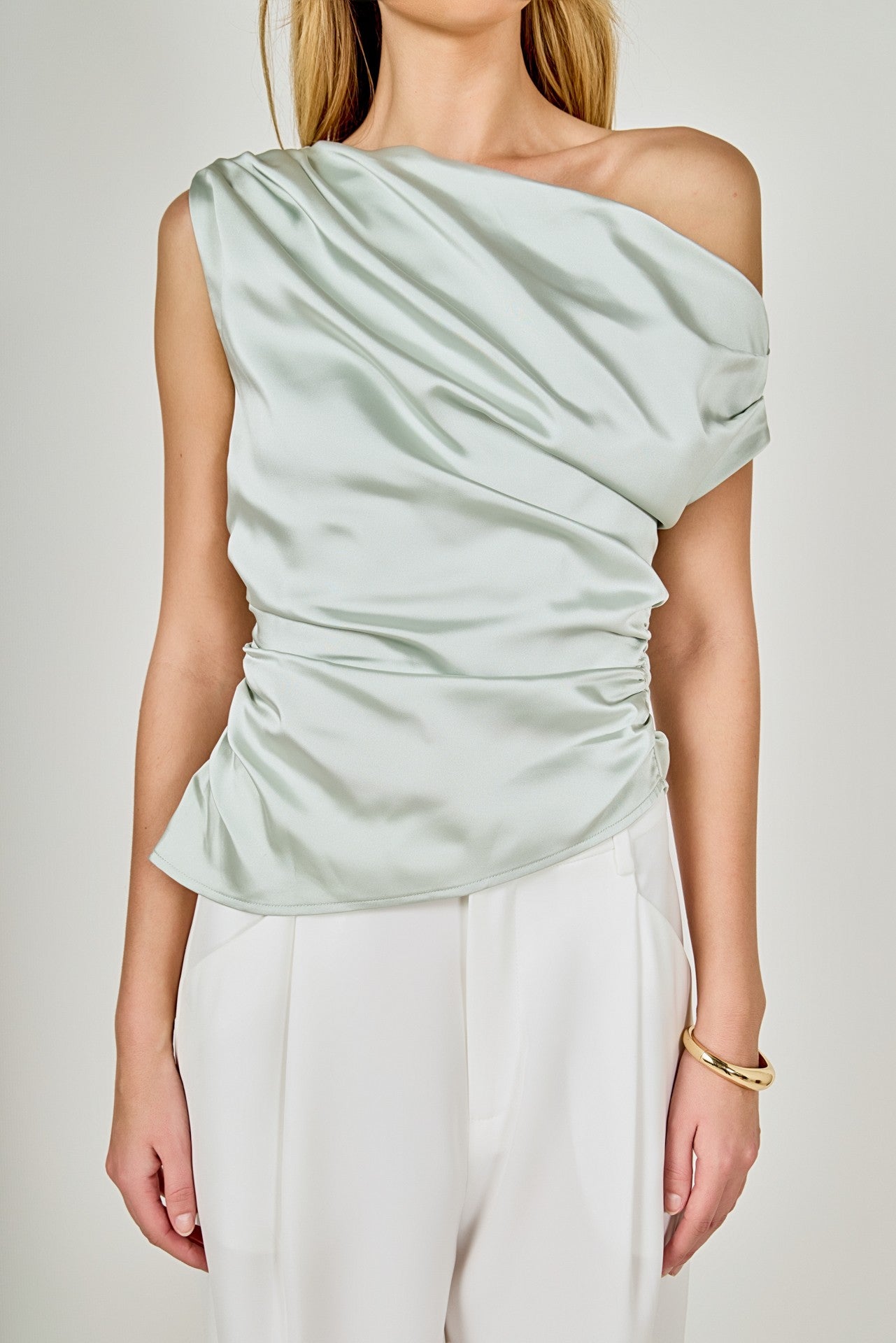 Arianna Satin Off Shoulder Top