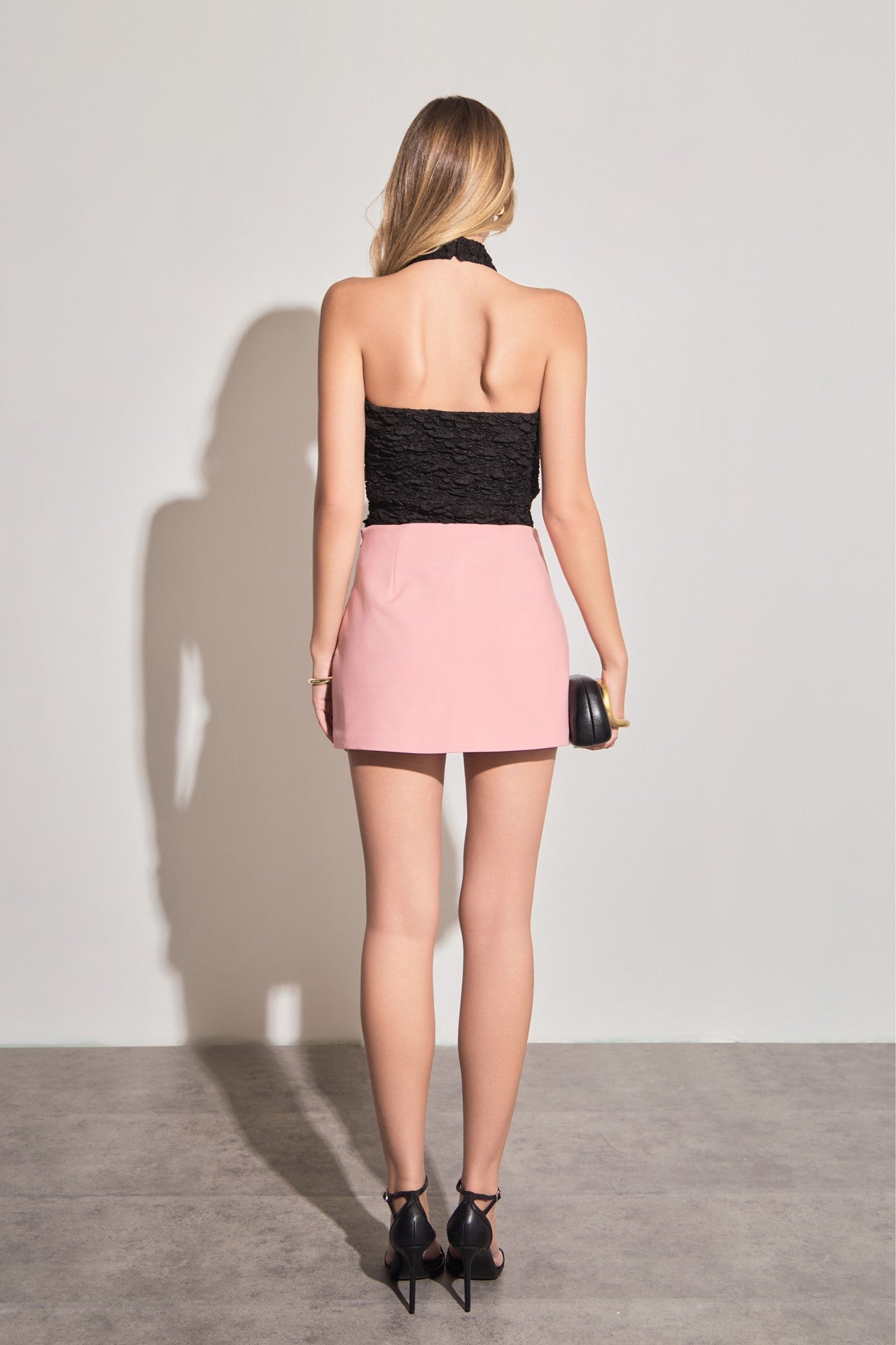 Cut Out Mini Skort in Pink