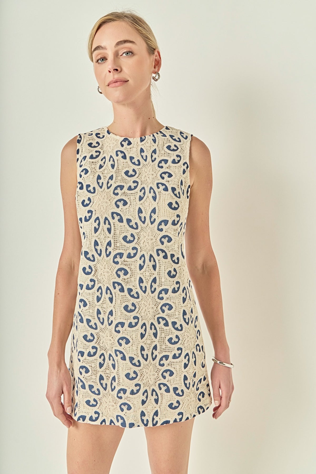 Dakota Crochet Mini Dress with Bow Back Detail
