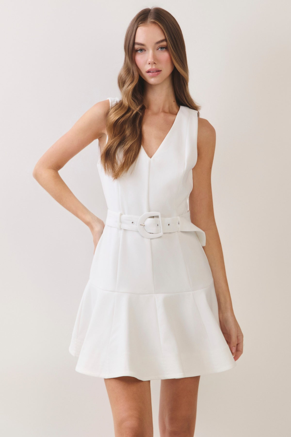 Evelyn Belted Mini Dress