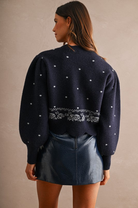 Camila Faux Crocodile Leather Mini Skirt in Navy