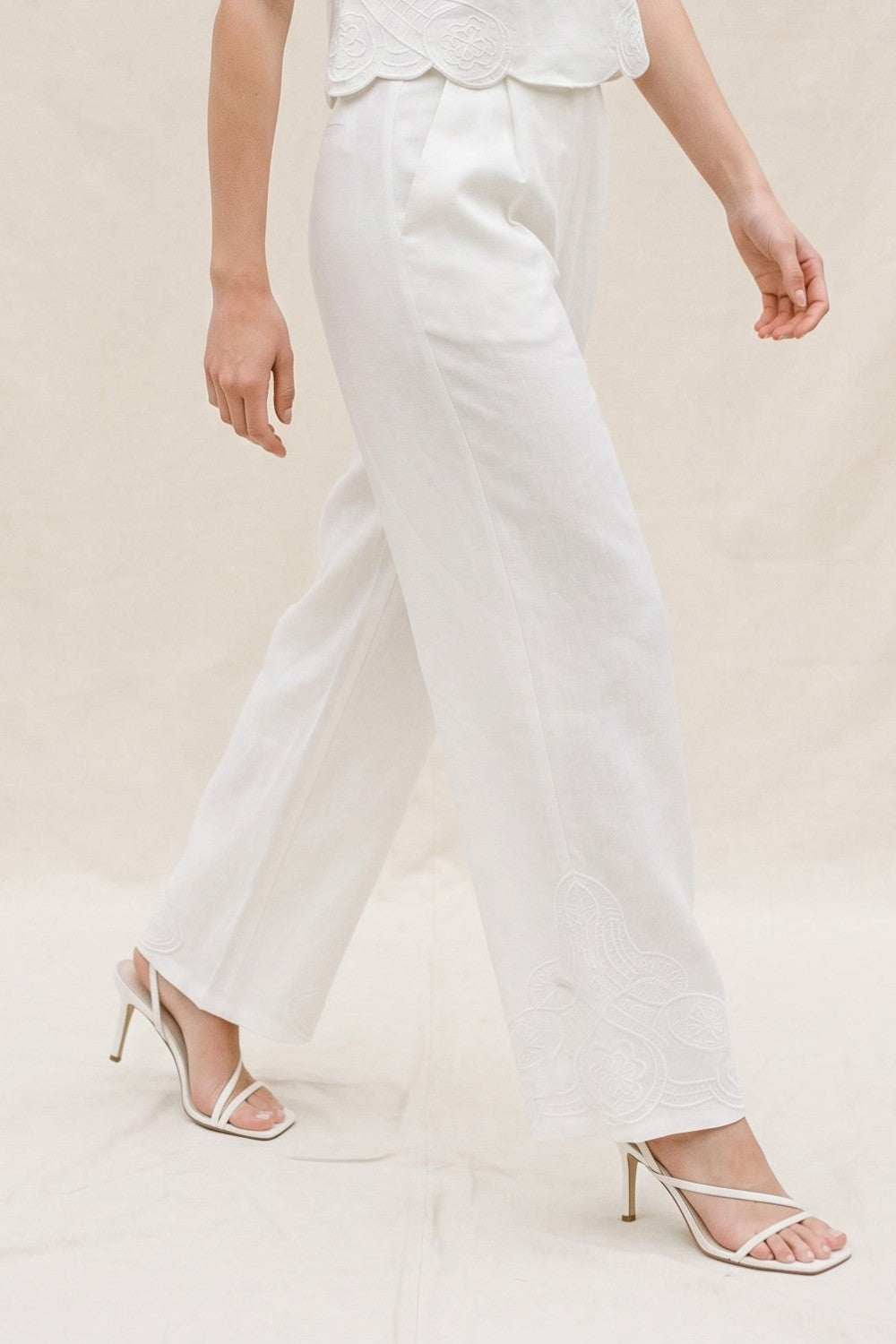 Loren Embroidered Wide Leg Pants