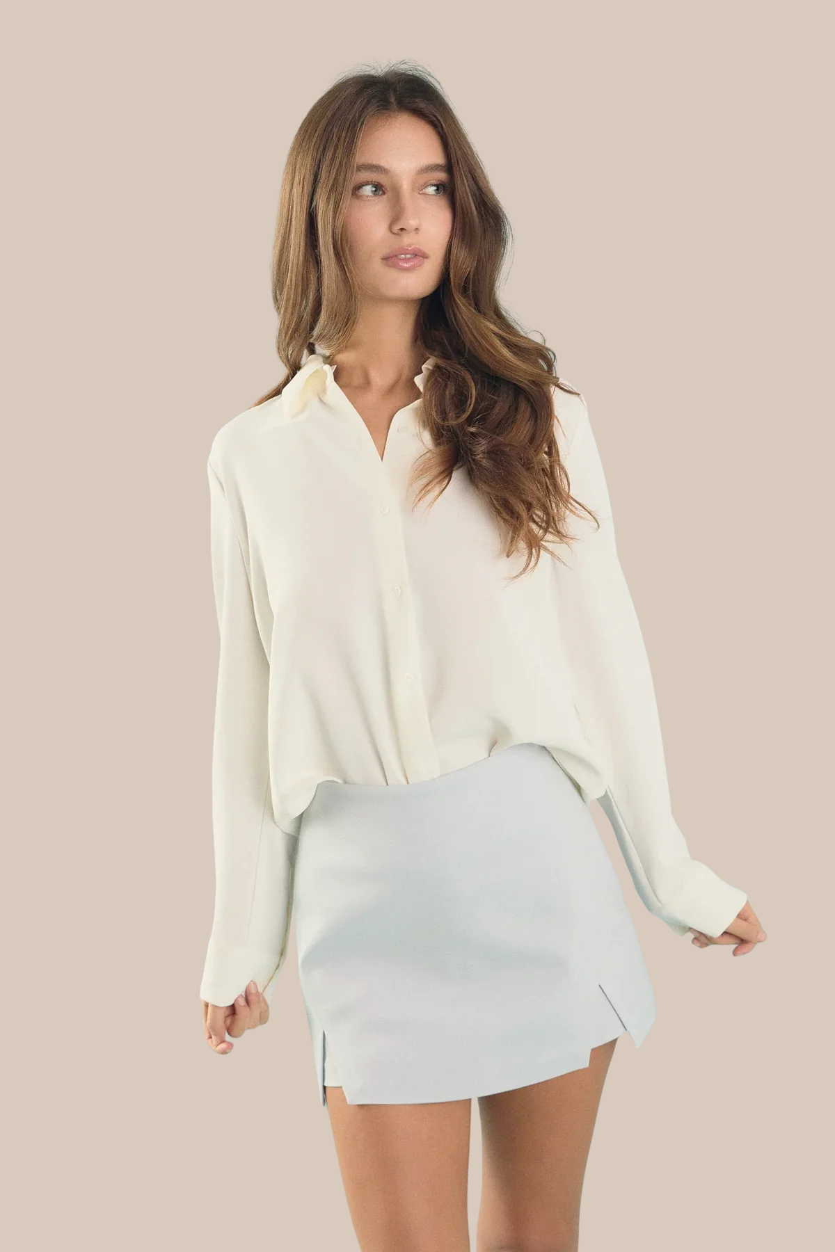 Cut Out Mini Skort in Powder Blue