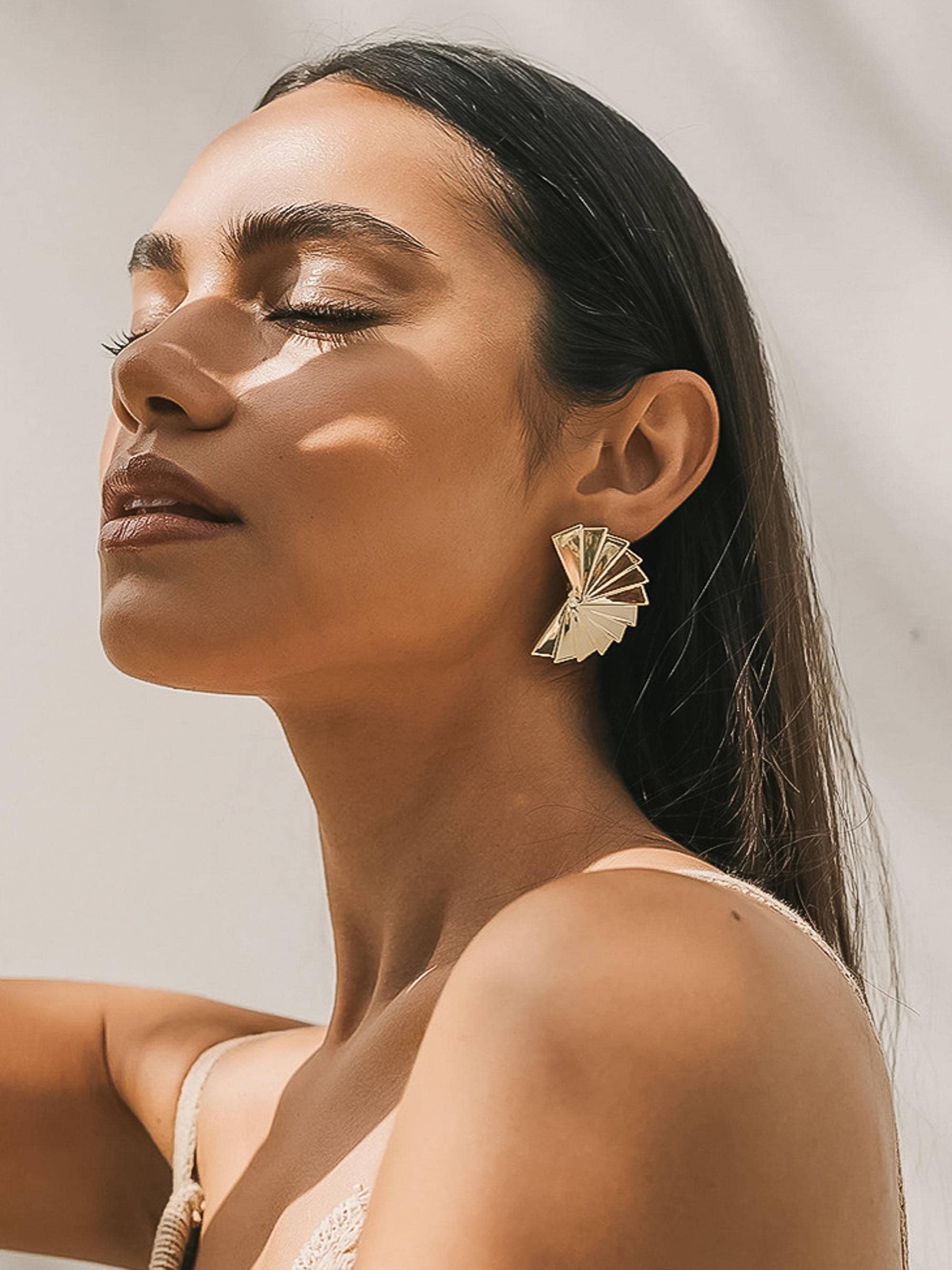 Callista Folded Fan Earrings