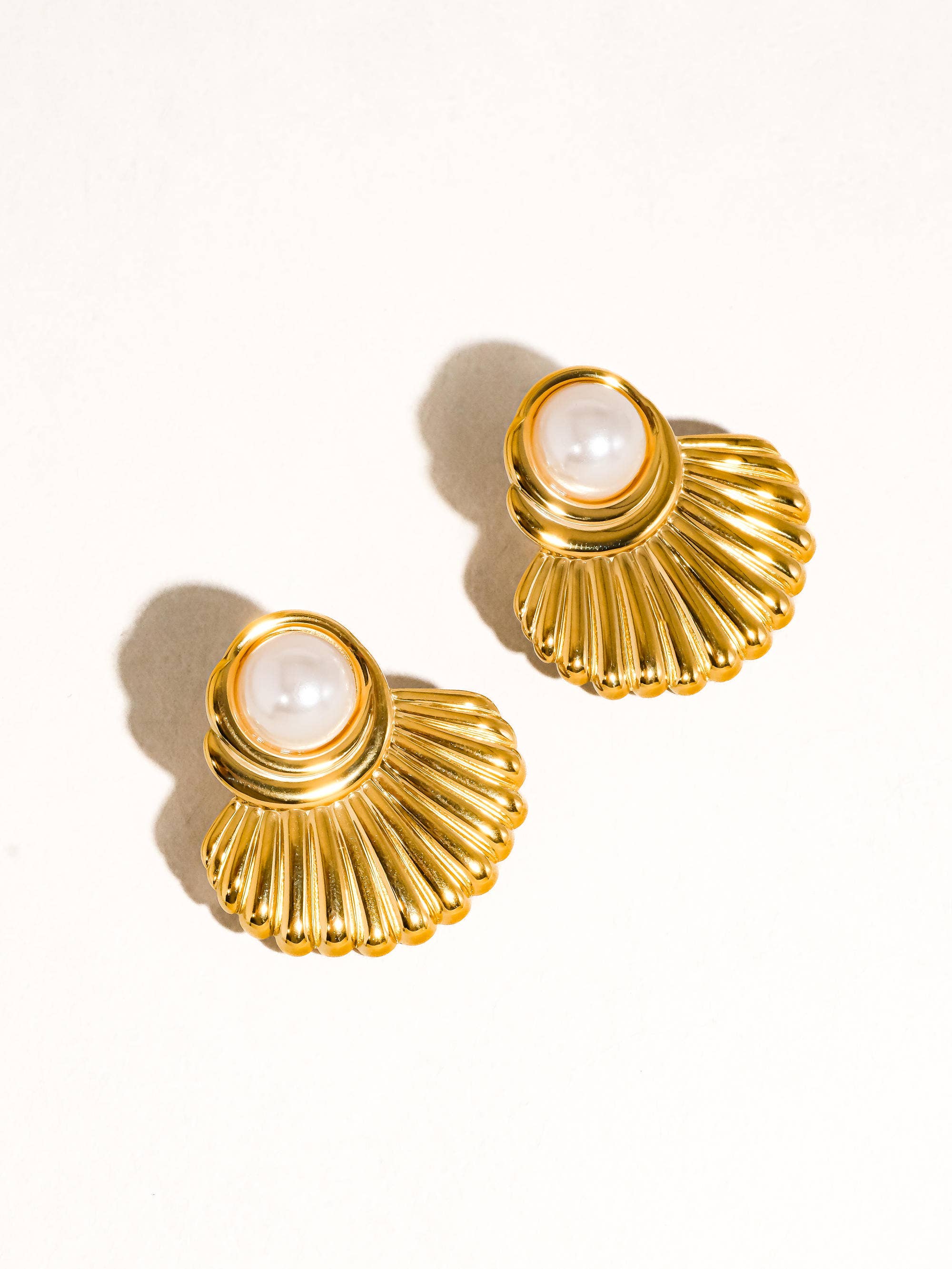 Isla Shell Statement Earring with Pearl Accents